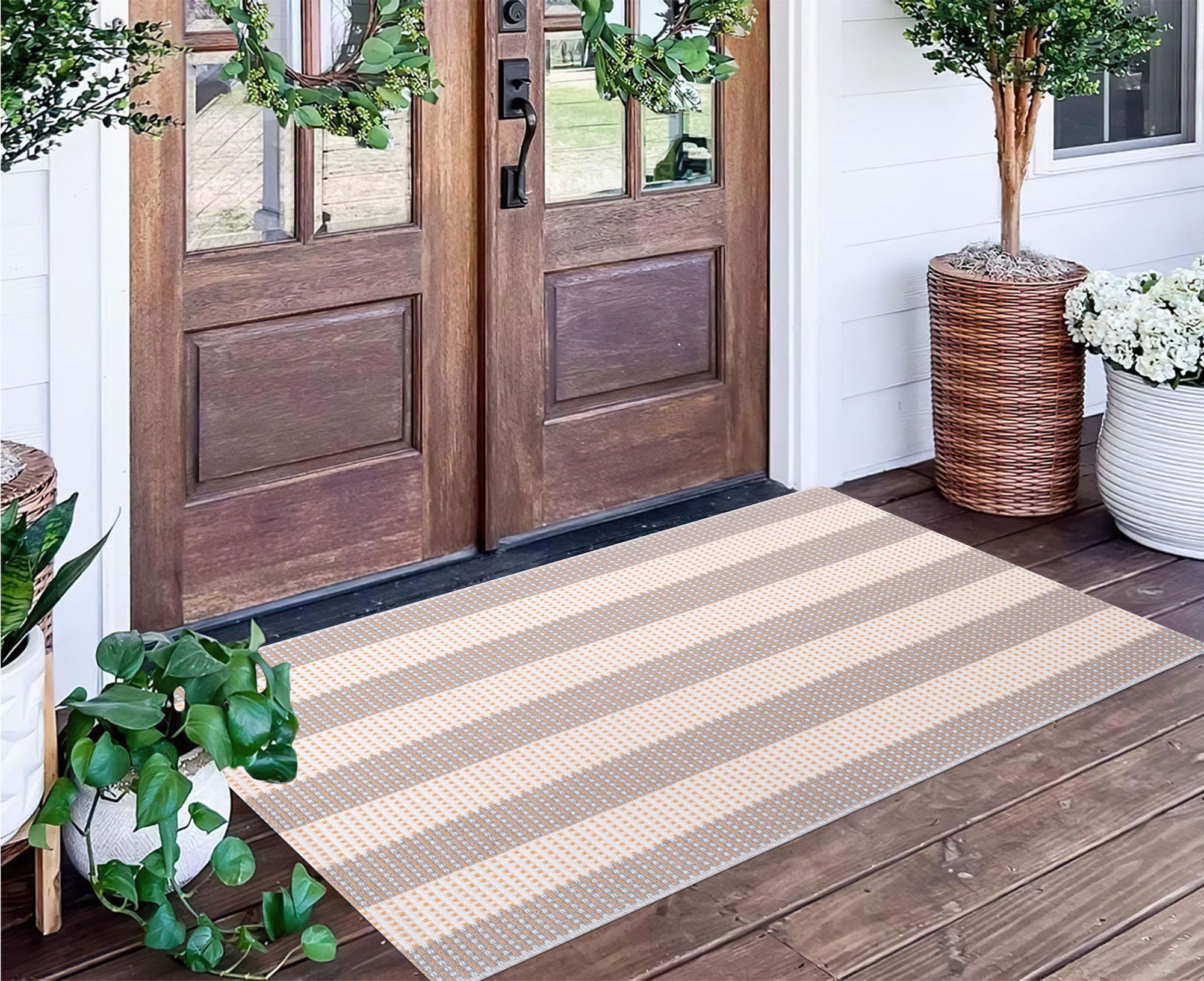 Alfombra de Entrada para Interiores y Exteriores, Lavable a máquina, de 60
