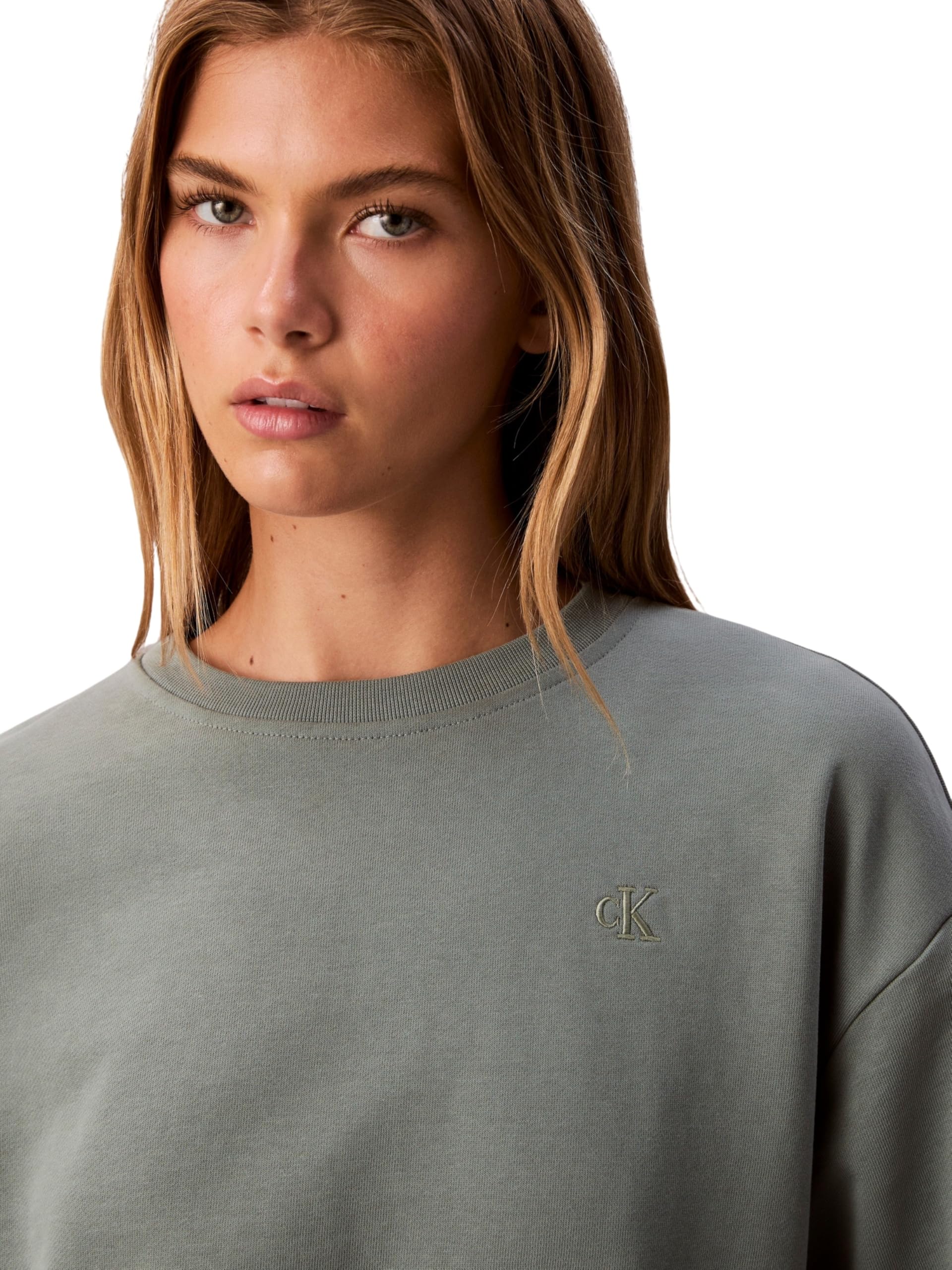 Calvin Klein Sweat d’Intérieur Femme Archive Logo French Terry Col Ras-du-Cou