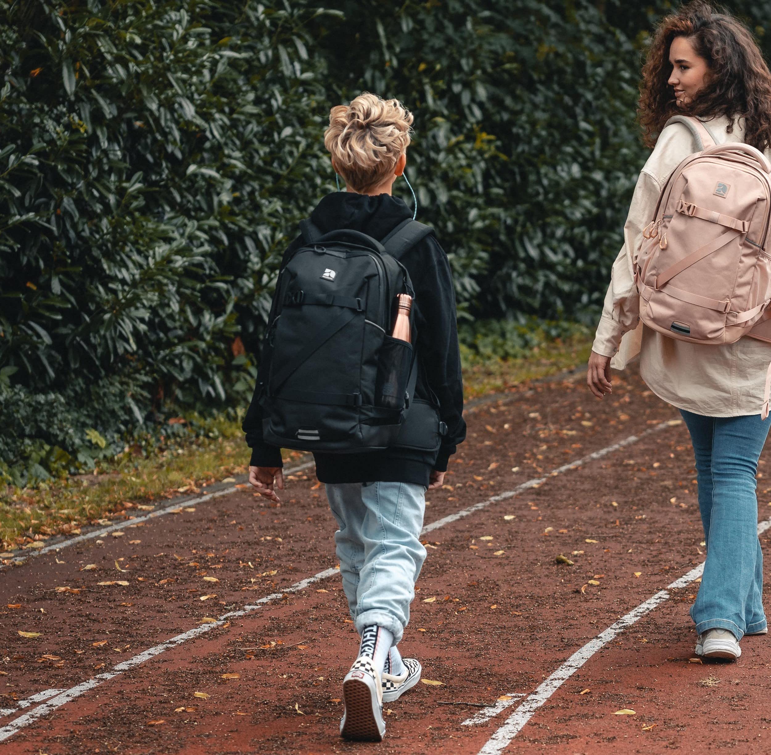 Audetic Mochila Escolar Niñas, Adolescentes Negro - Cosmo - Mochila Ergonómica y Grande para Campus - Mochila Sostenible para el Colegio, Ocio, Viajes - Hidrófugo