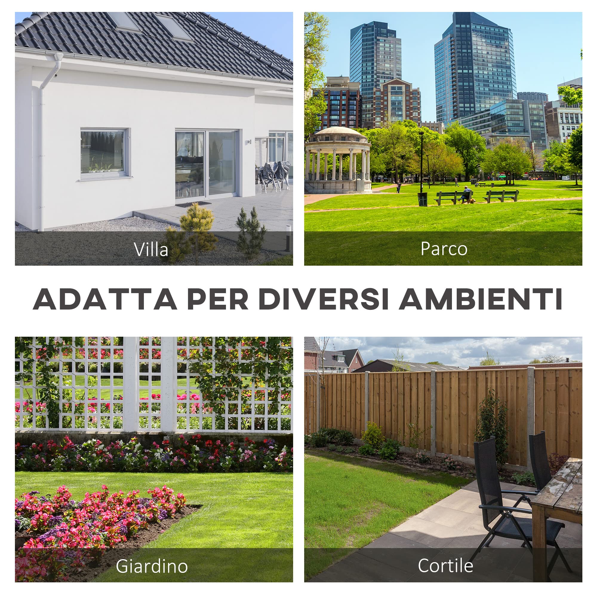 Outsunny Panchina da Esterno a 2 Posti, Panchina da Giardino con Tavolino Estensibile in Metallo 150 x 53 x 95 cm Nero