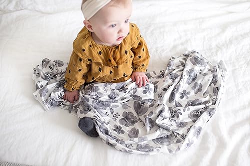 Miniatura 3 de Cooper Pearl, manta de punto para recibir al bebé (tamaño grande), diseño floral