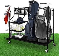 Vista 1 de Yes4All Golf Storage Garage Organizer, Golf Bag Storage Stand and Other Golfing Equipment Rack, Extra Storage Rack for Golf Clubs,Black