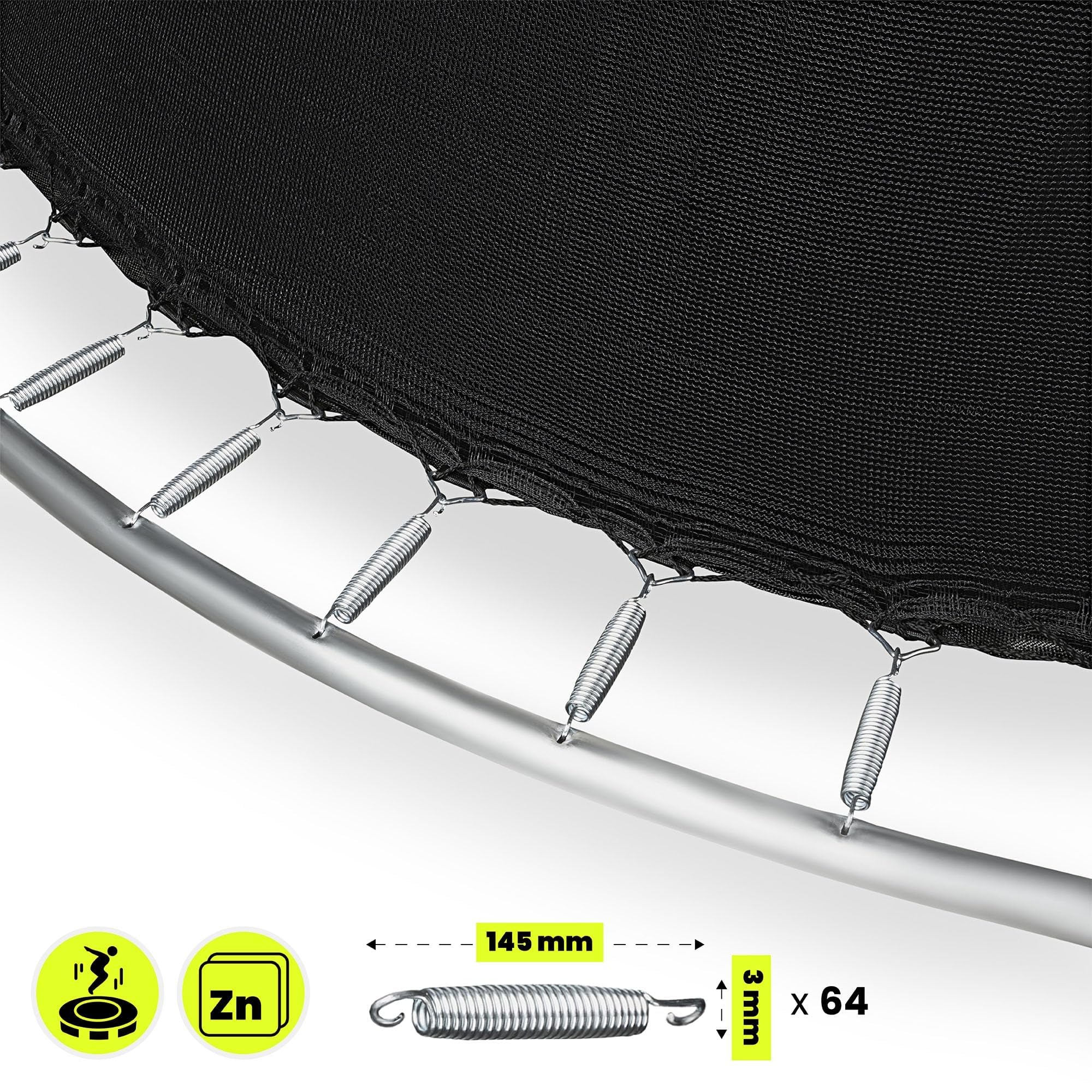 Hypermotion Trampolin Outdoor Kinder 244/305 / 366/430 / 487 cm Kindertrampolin ab 3 Jahre - Schnelltrocknend und Wasserabweisend - Ausgezeichnete Sprungkraft - Gartentrampolin