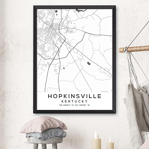 Miniatura 3 de Mapa de Hopkinsville, Kentucky, Light 2 (8x10)