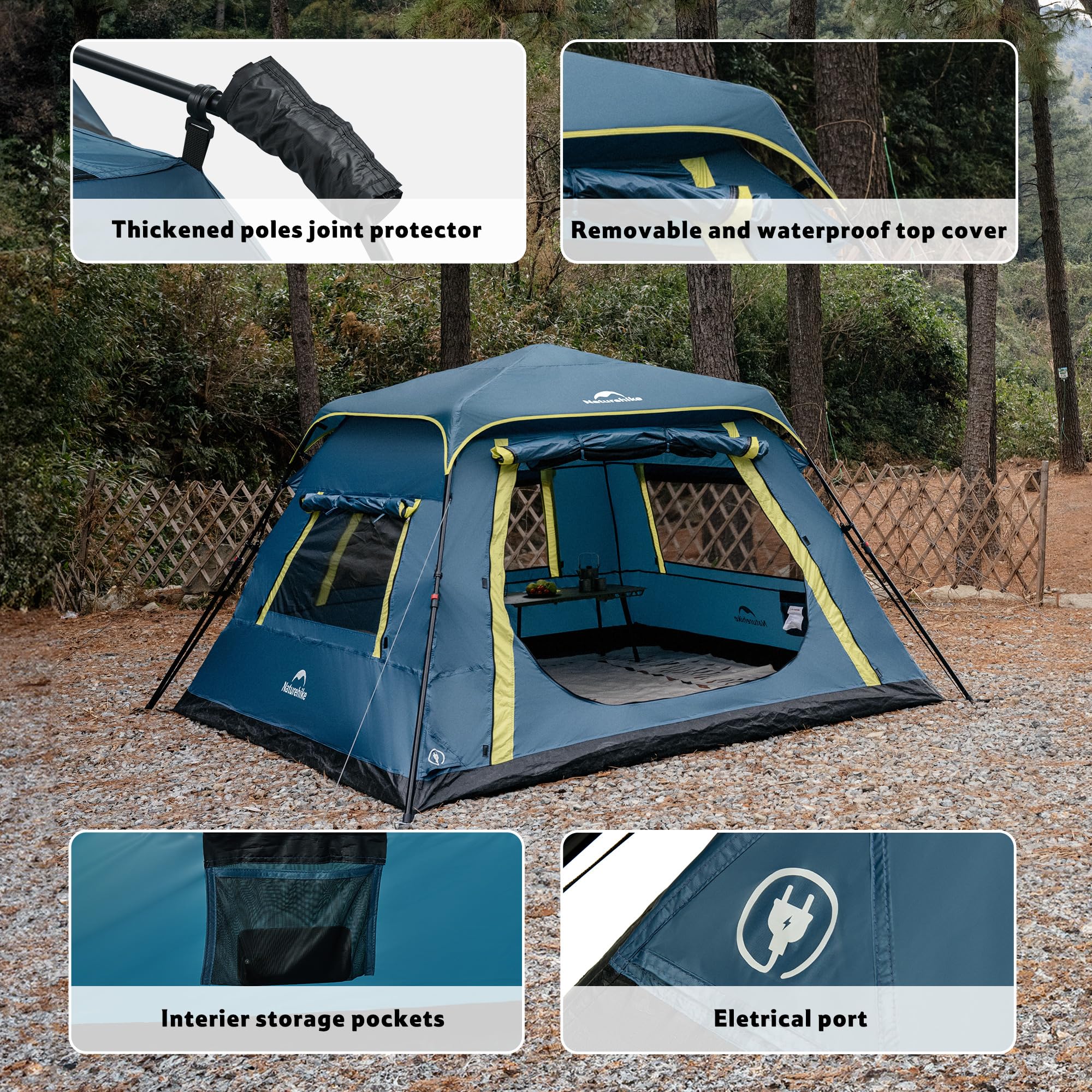 Naturehike Cape-Lite - Tienda de campaña tipo túnel impermeable para 4-6 personas, con PU3000 mm, para camping, viajes en coche y actividades al aire libre