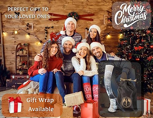 Miniatura 9 de Cuerno vikingo con soporte Cuerno de buey natural grabado a mano grande Valknut seguro para alimentos, acabado brillante, regalos únicos vikingos