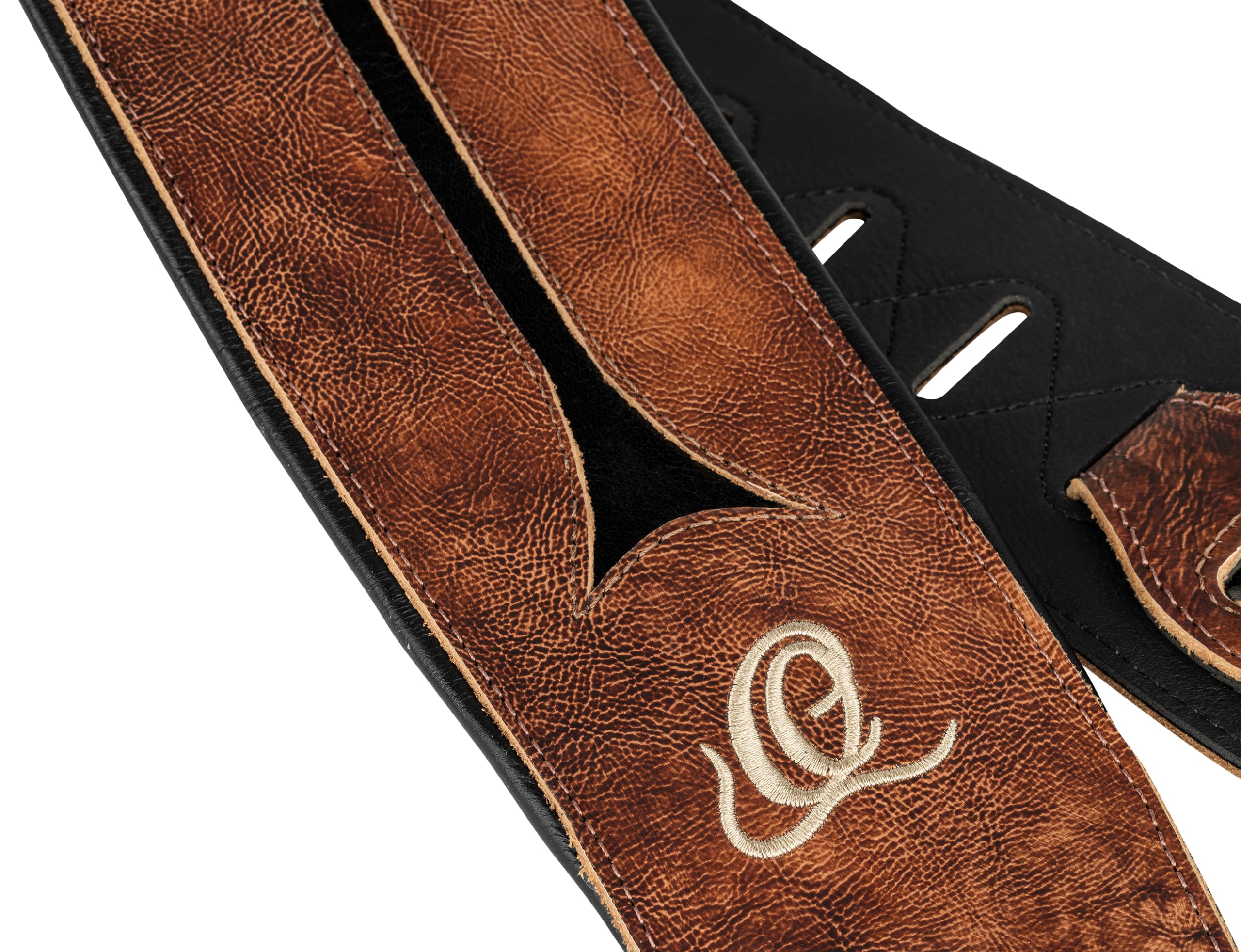Ortega Guitars Klasyczny skórzany pasek do gitary basowej 3 1/2 cala (OSBS-1)