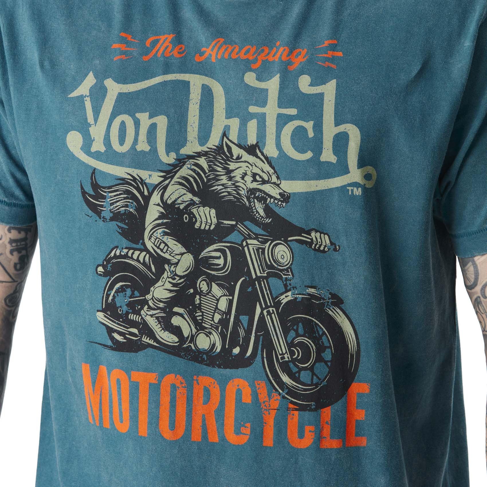 Tee Shirt Homme 100% Coton, T-Shirt Homme Wolfy, Col Rond & Regular fit, Bleu Taille XXL