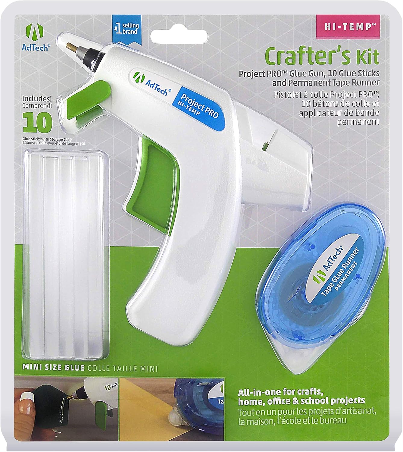 AdTech W Crafter's Gift Pack with Detailer Glue Gun, Clear Glue Sticks and Glue Runner
