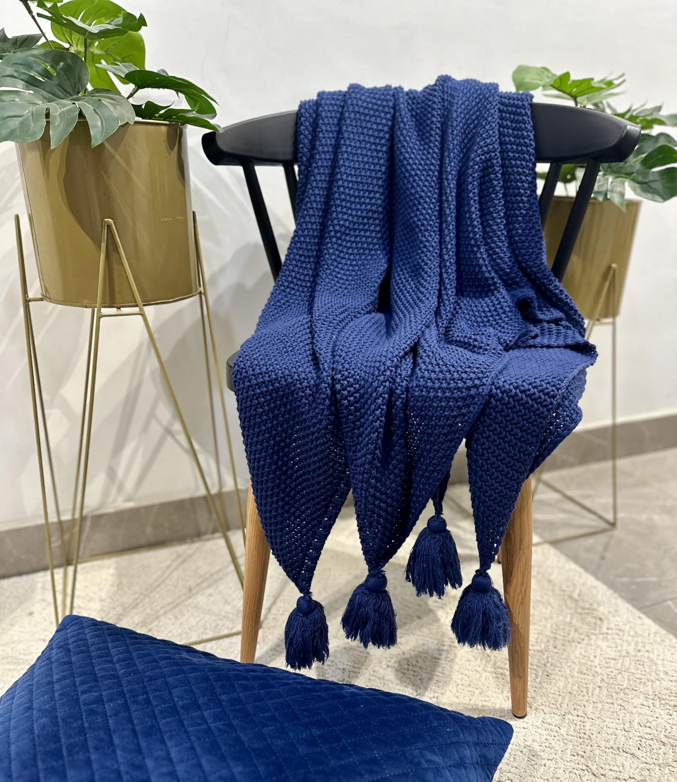 Super Soft & Breathable Throw - Classy Throw Suitable for Home Couch Sofa Bed Decor/Skin Friendly/All Season Throw (Color-Blue)