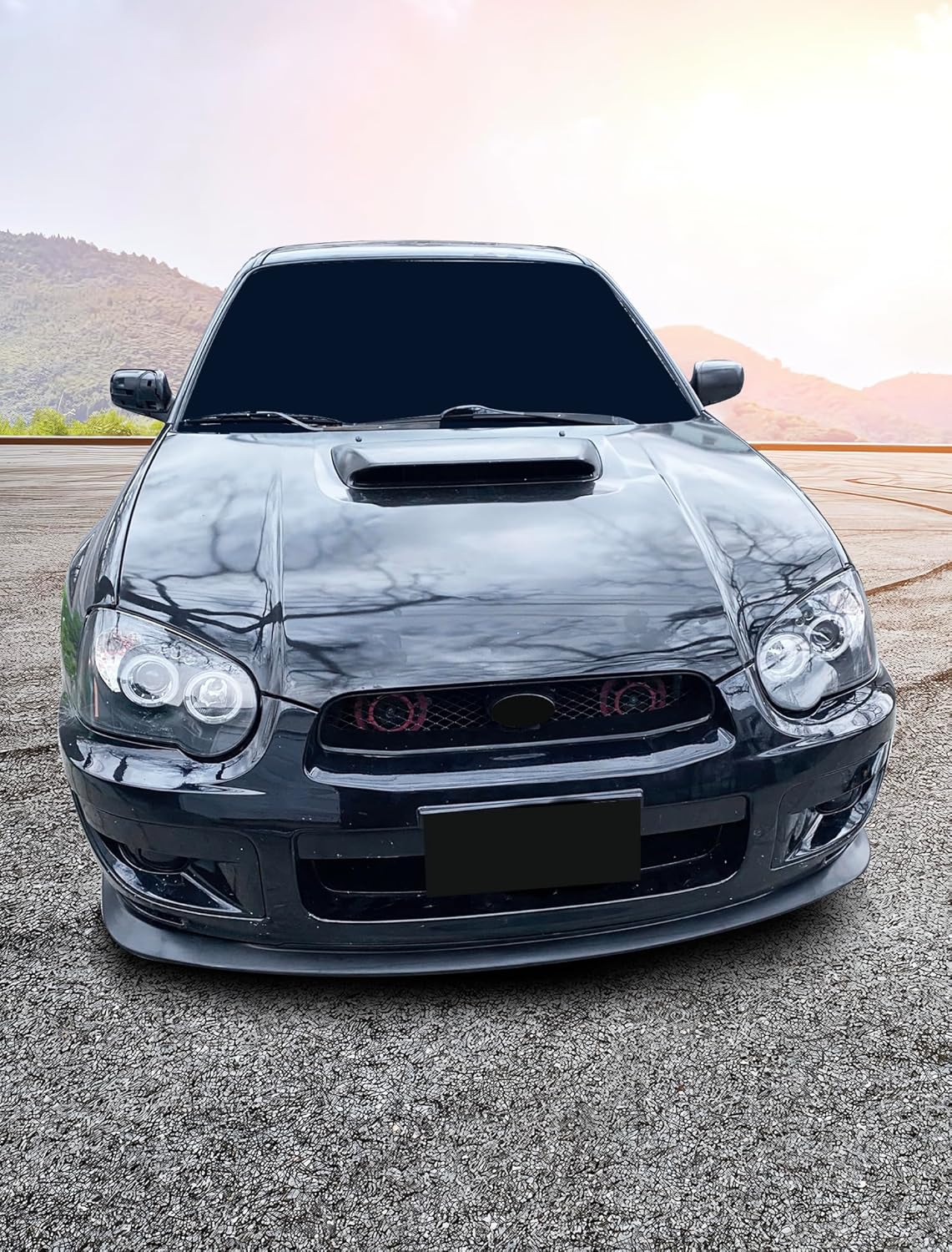 Front Bumper Lip Compatible With 2004-2005 Subaru Impreza RS TS, STI STYLE FRONT LIP Black PP Front Lip Finisher Under Chin Spoiler Add On by IKON MOTORSPORTS