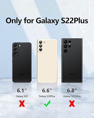 Miniatura 6 de Dssairo Funda 3 en 1 para Samsung Galaxy S22 Plus, con protección completa de la cámara, silicona líquida delgada a prueba de golpes funda