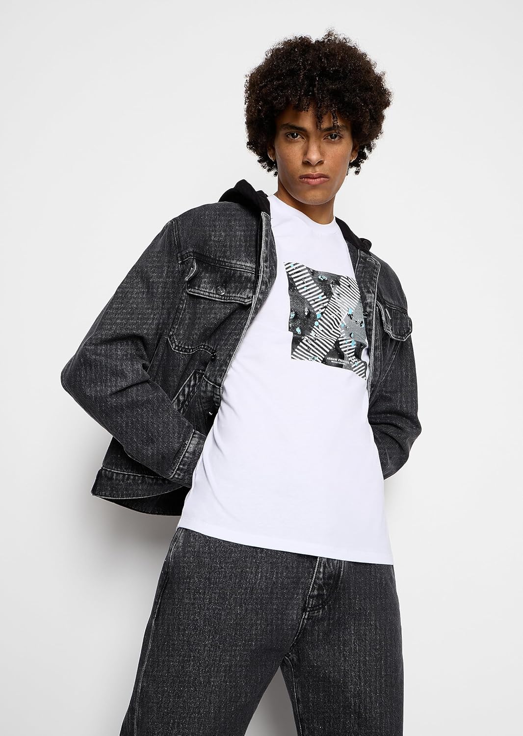 Armani Exchange Men's J71 90s Baggy Ankle Fit Non Stretch Cotton Denim