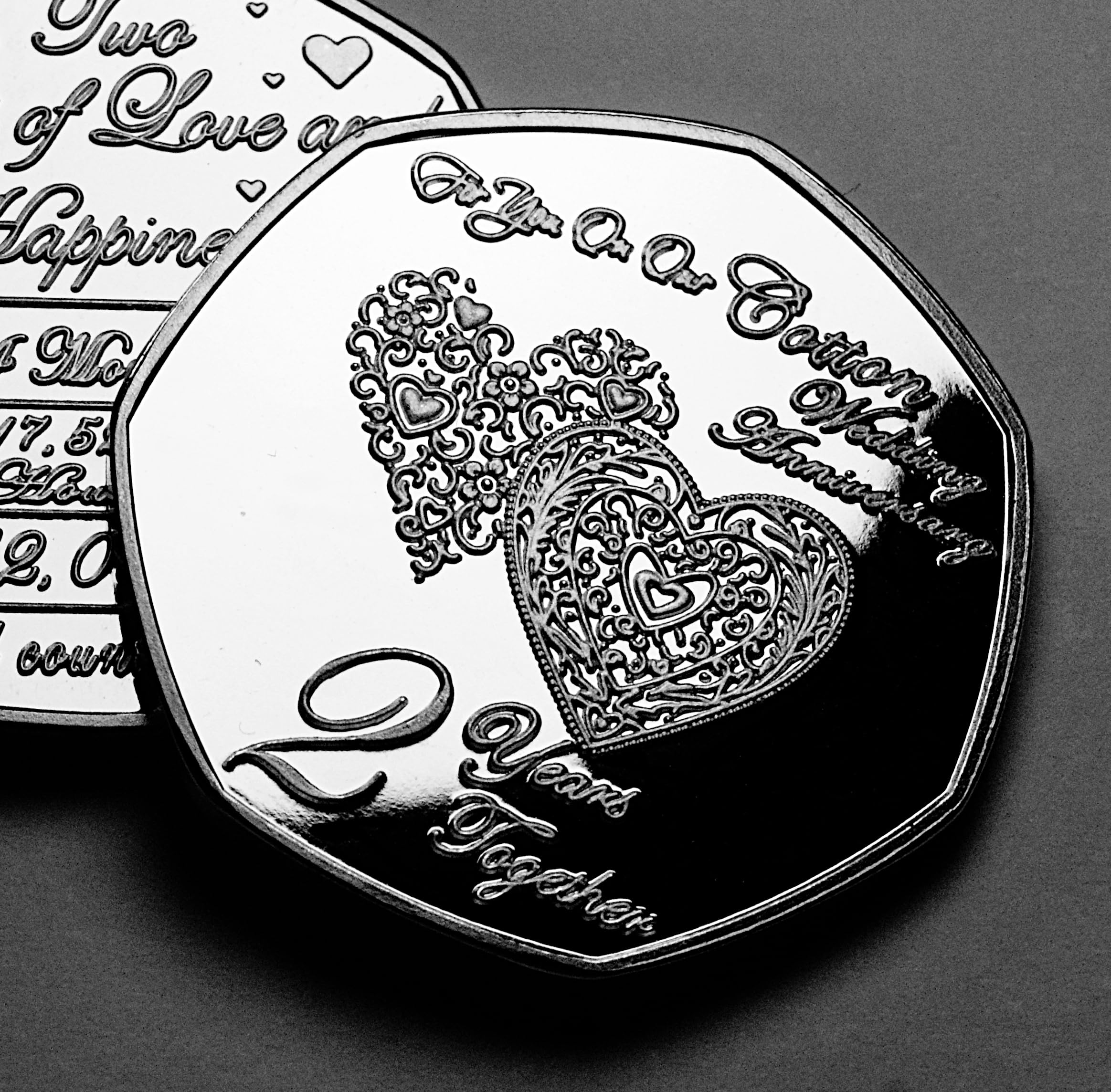 The Commemorative Coin Company Silver For You On Our Second 'Cotton' Wedding Anniversary Commemorative. Gift/Present. 2 Years Gift For Husband/Wife 2Nd Anniversary