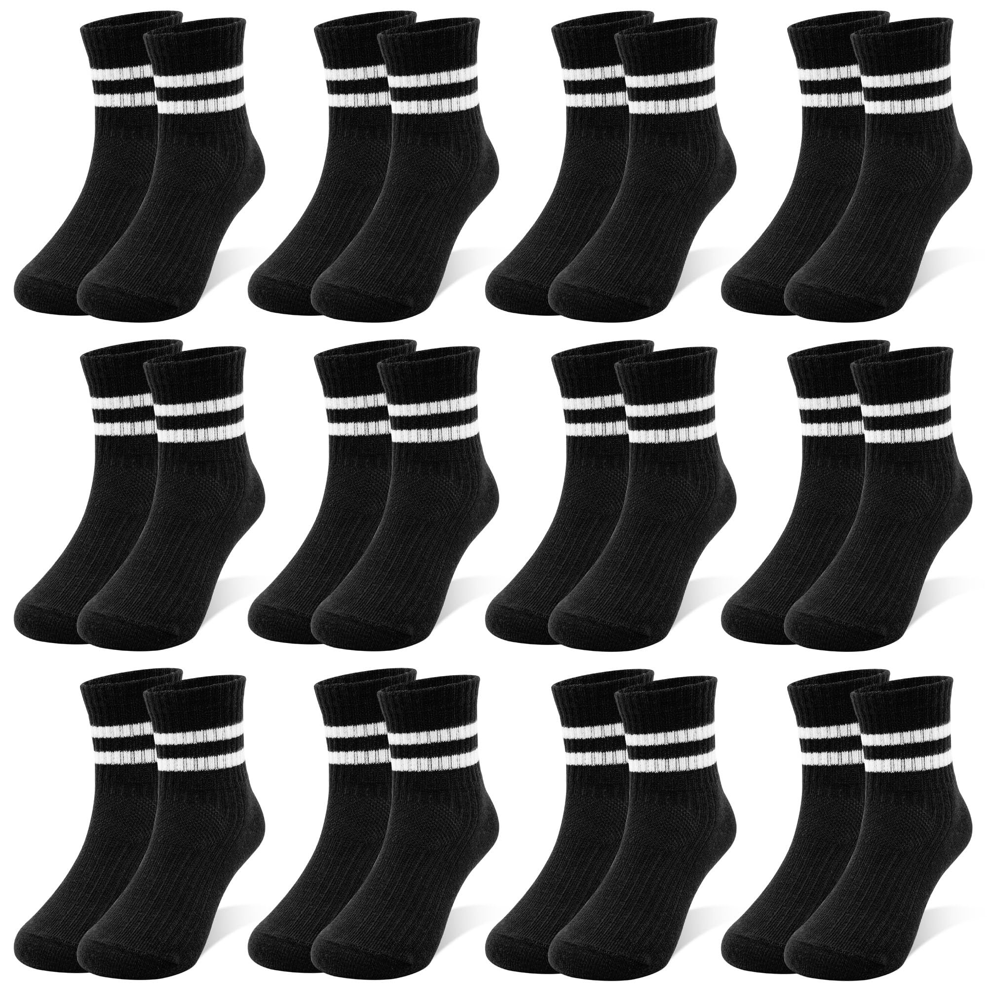 12 Pairs Kids Socks Cotton Athletic Socks for Boys 1-12 Years