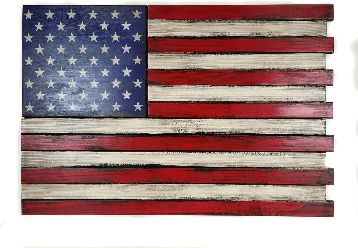 American Furniture Classics Model LRG2COMP Large American Flag Wall Hanging Gun Concealment with Two Secret Compartments, Red White and Blue
