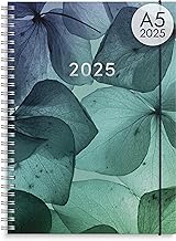Burde A5 2025 Week to View Diary 2025 21.4 x 16 cm A5 12 Months Full Year 2025 Horizontal
