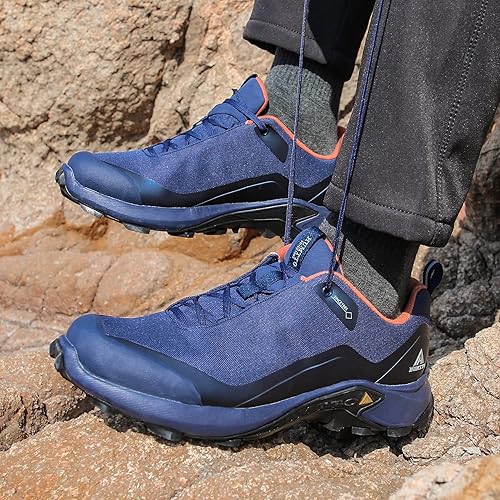 Miniatura 9 de HUMTTO Zapatos de senderismo impermeables todo terreno para hombre, ligeros, transpirables, antideslizantes, para senderismo al aire libre