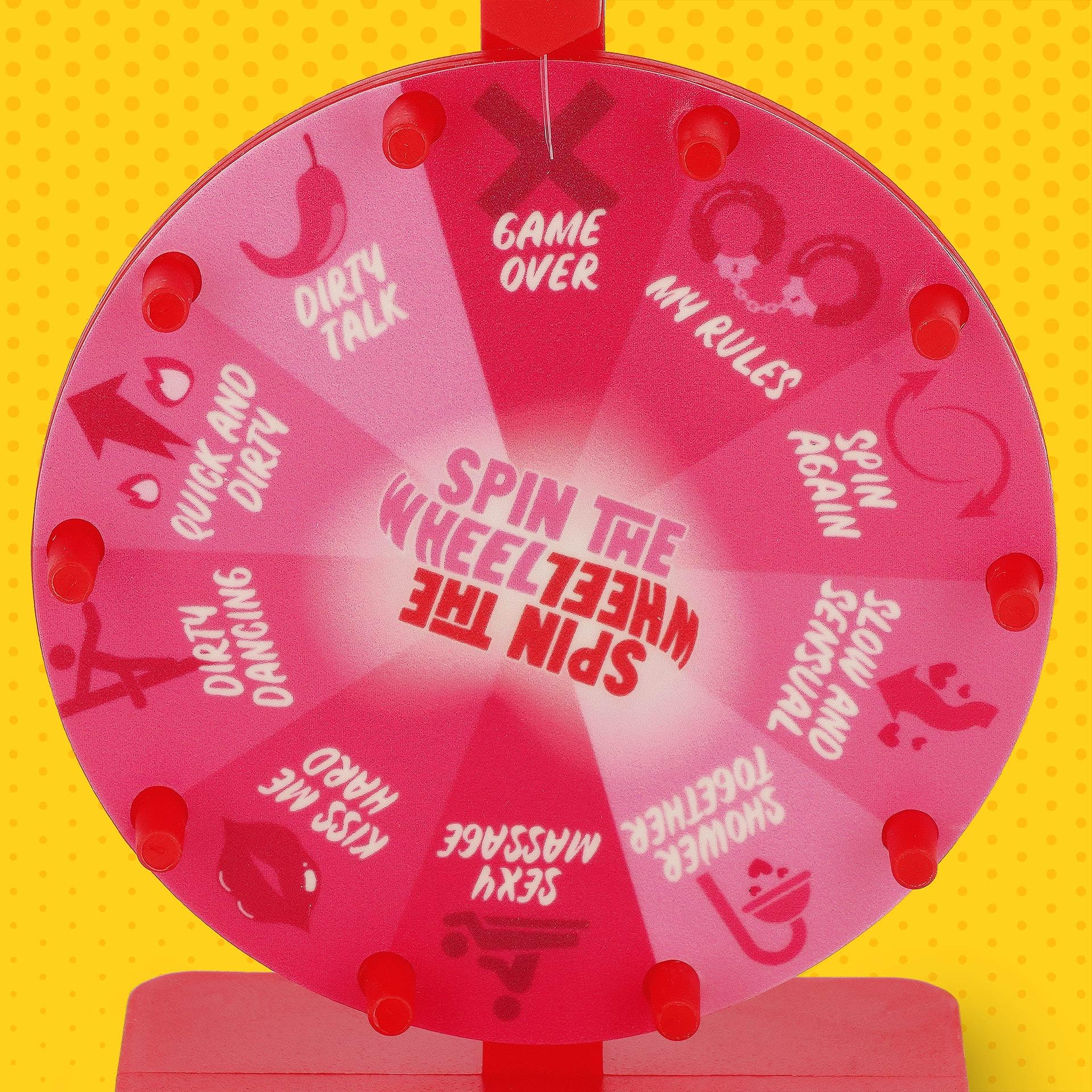 Legami - Ruota delle Risposte, Spin The Wheel, Gioco della Ruota Sexy, 10 Possibili Attività, Dettagli Luminosi al Buio