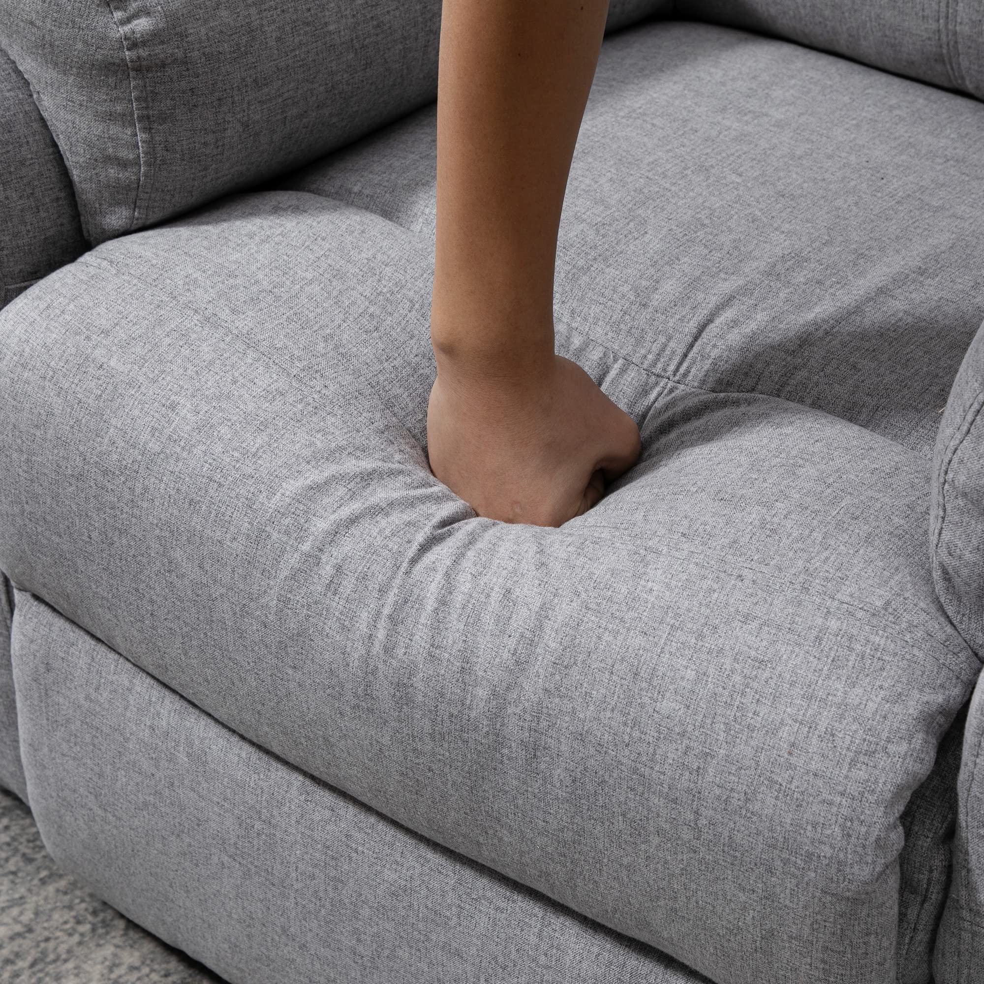 HOMCOM Poltrona Elettrica Alzapersona Reclinabile 160°, Poltrona Relax con Poggiapiedi, Tasche Laterali, Telecomando, per Soggiorno, in Tessuto Effetto Lino, Grigio Chiaro