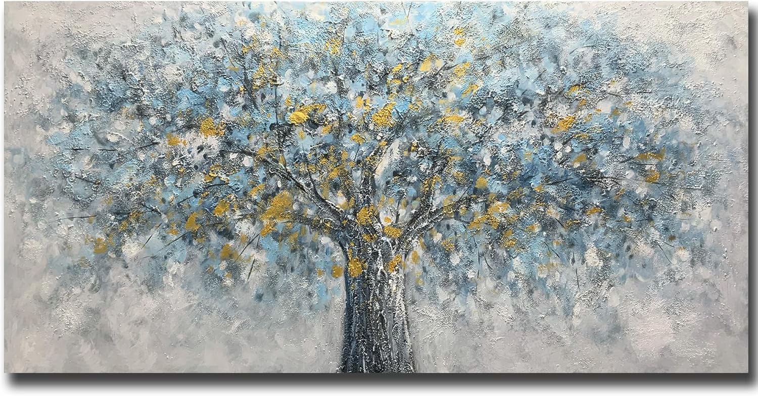 ART8YUQI Art - 30x60 inch Contemporary Abstract Art Oil Painting On Canvas Texture painting Handmade Artwork Picture Canvas Wall Art Modern Home Decor living room Ready to Hang