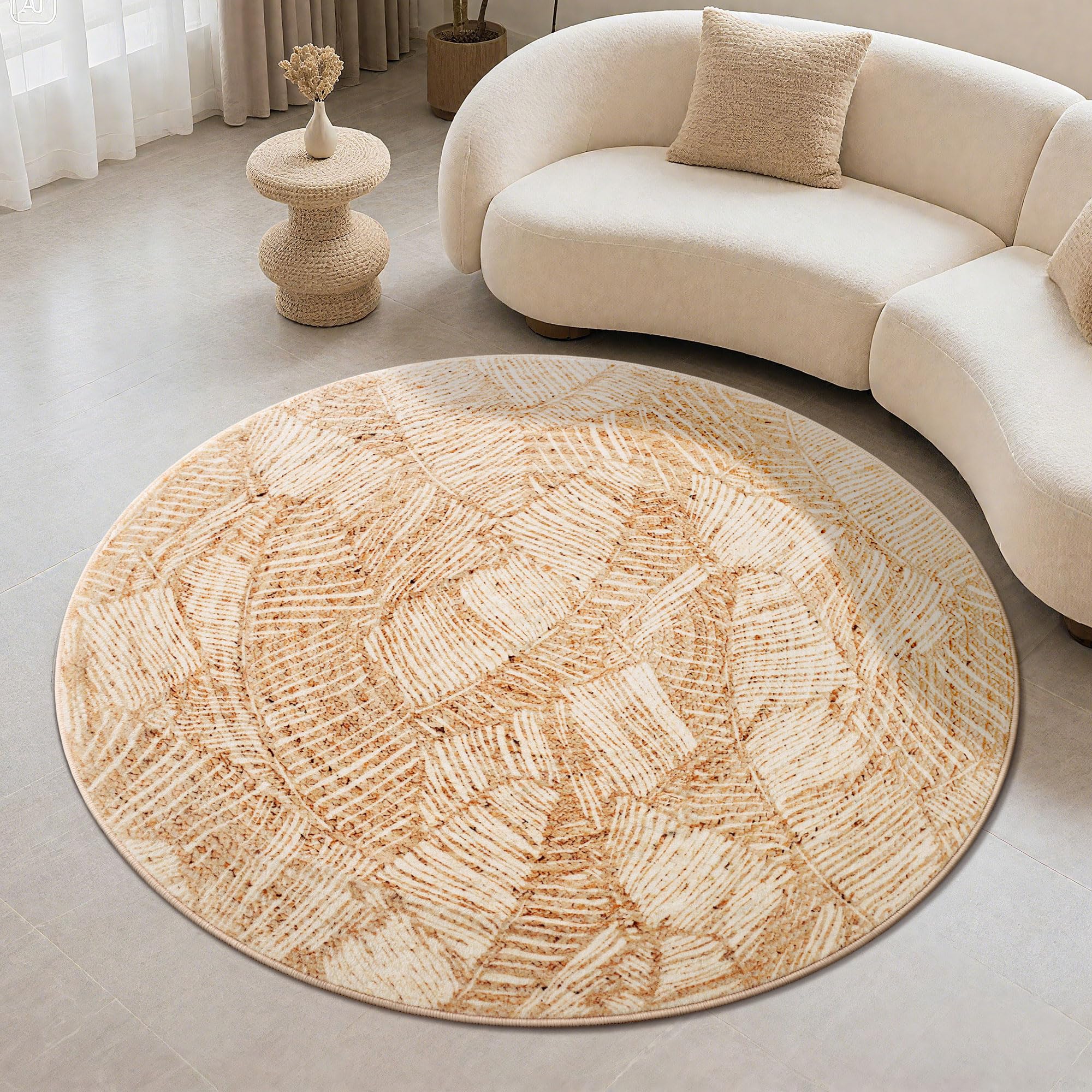 Tapis rond imitation jute Carvapet pour créer un coin lecture cosy dans la chambre