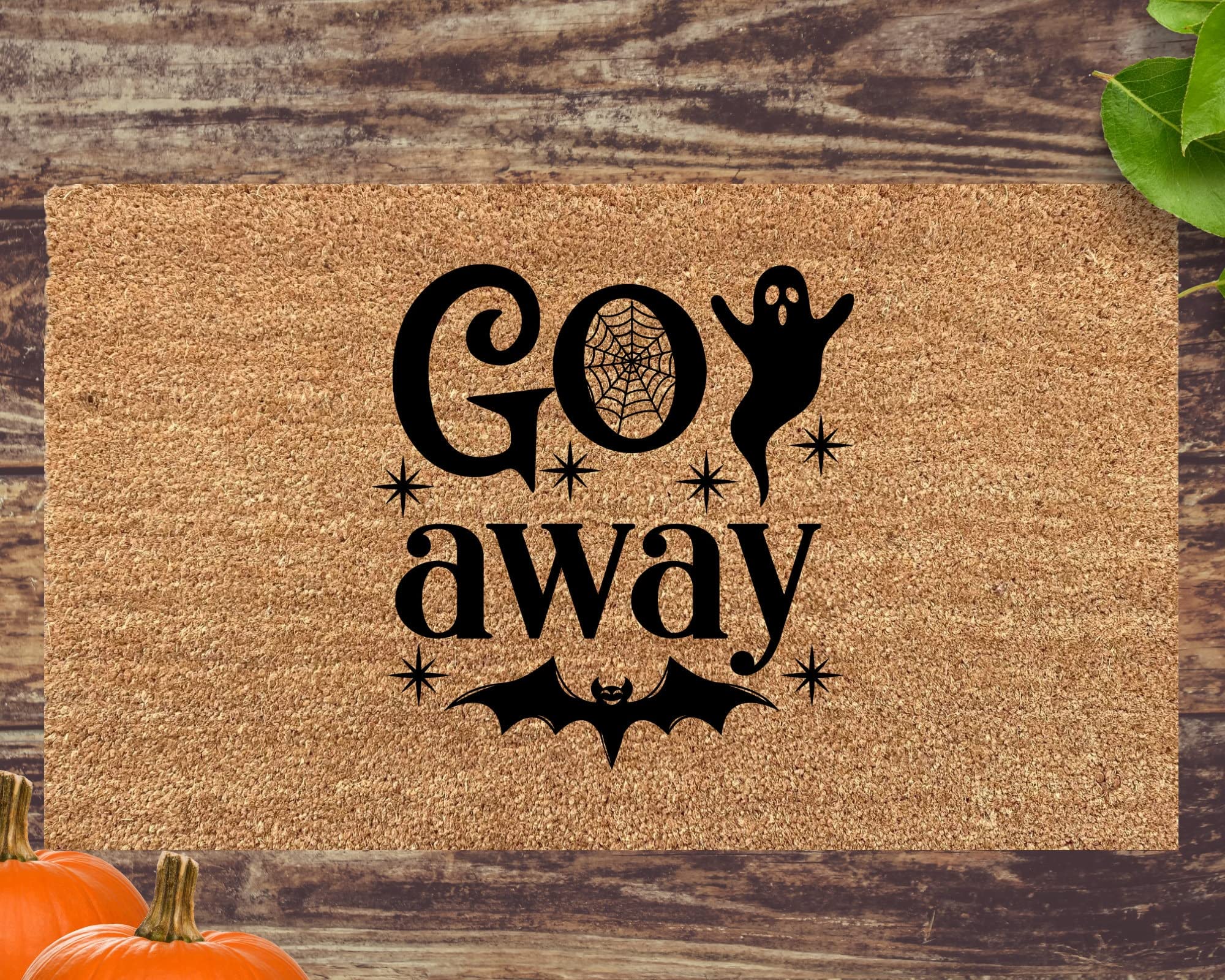 Ensound Go Away Doormat,Halloween Doormat,Funny Doormat,Halloween Decor,Spooky Doormat,Housewarming Gift,New Home Gift,Halloween Party Mat 36x24 Inch