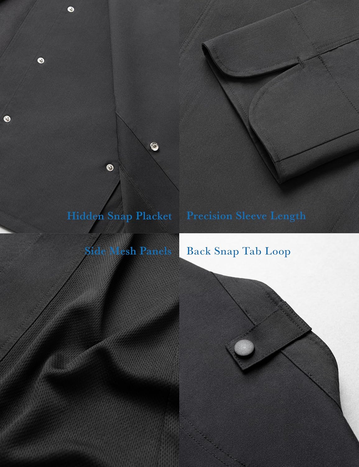 Orion Men’s Chef Coat – Modern Sporty Long Sleeve Chef Jacket with Breathable Mesh Panels and Utility Pockets - Image 4