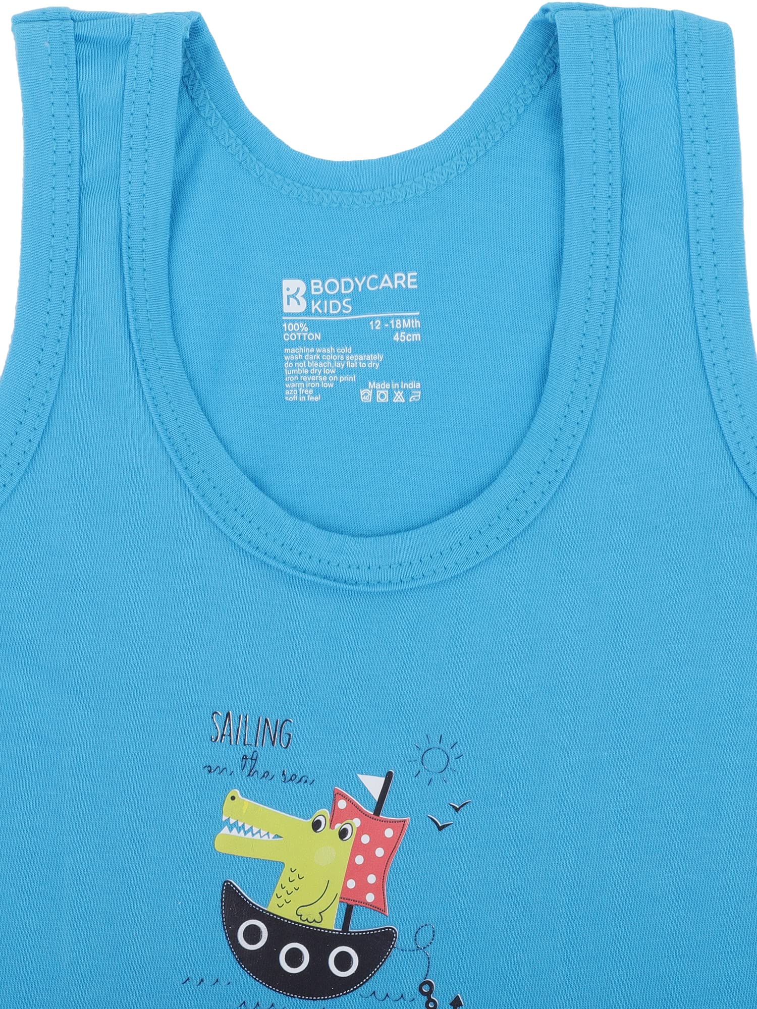 BODYCARE Boys Cotton Regular Fit Vest Round Neck Sleeveless Pack of 6-Assorted 35 - Image 7 thumbnail