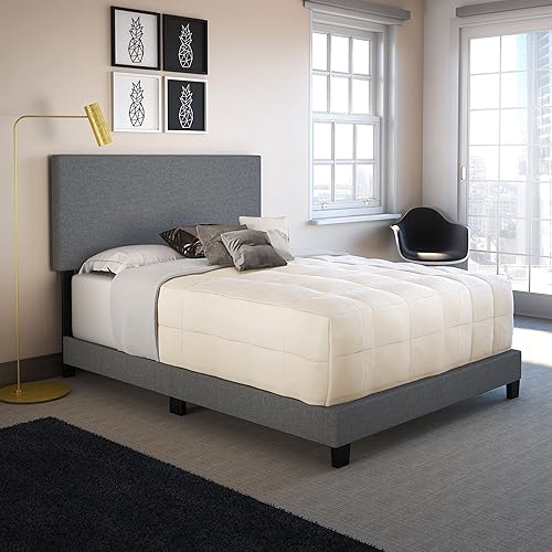 Miniatura 123 de Boyd Sleep Milan - Marco de cama de lino negro con plataforma totalmente tapizada con cabecero ajustable, base o somier calificado para su uso Negro