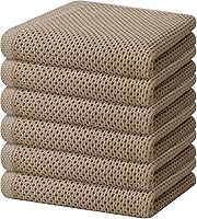 Vista 154 de Homaxy Paños de cocina de 100% algodón con tejido de gofre, ultra suaves, absorbentes, de secado rápido, 12 x 12 pulgadas, paquete de 6, albaricoque