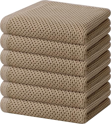 Miniatura 155 de Homaxy Paños de cocina de 100% algodón con tejido gofre, toallas de cocina ultra suaves, absorbentes, de secado rápido, 12 x 12 pulgadas, paquete