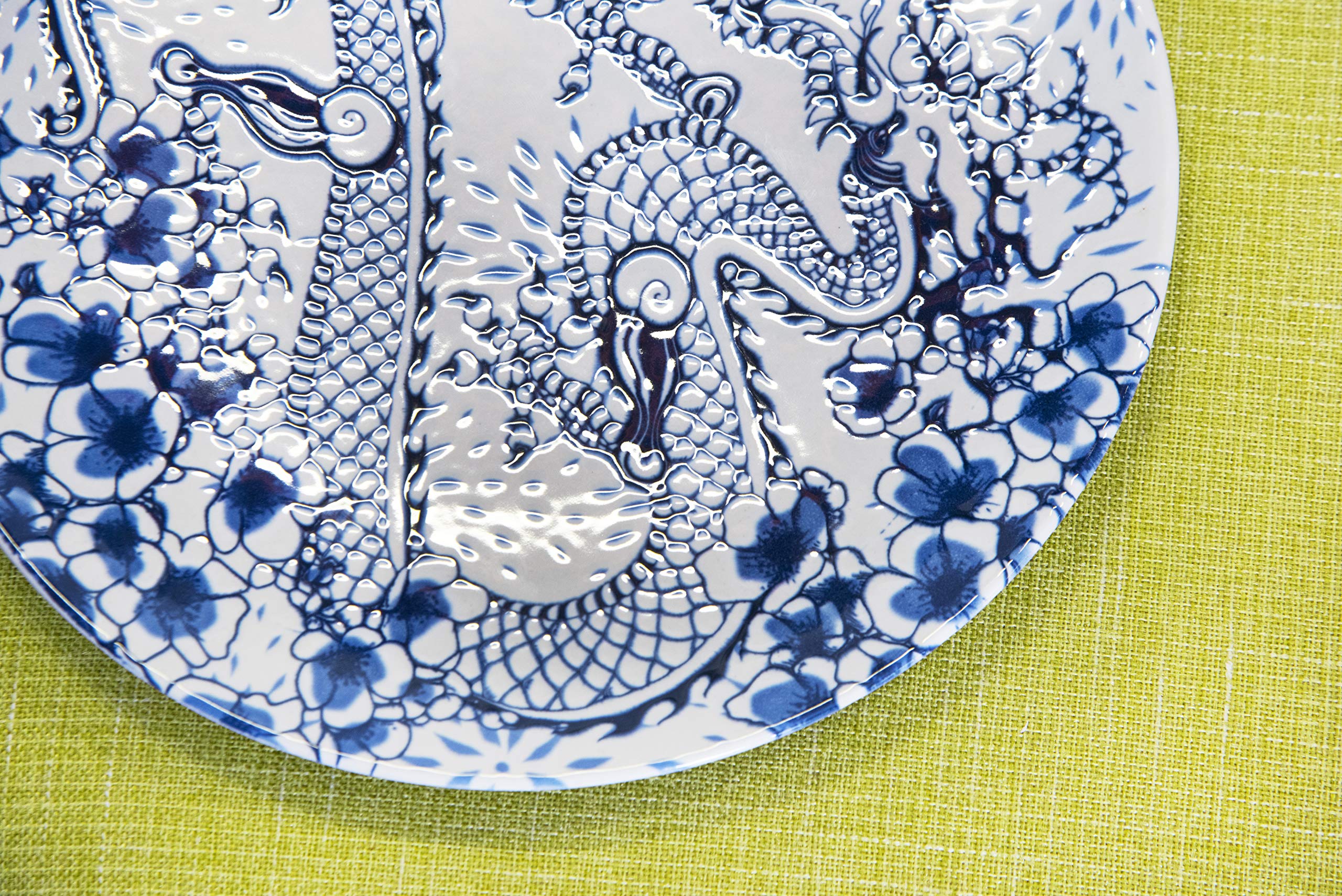 Excelsa Zen Servizio Piatti 18 Pezzi, Ceramica, Bianco e Blu