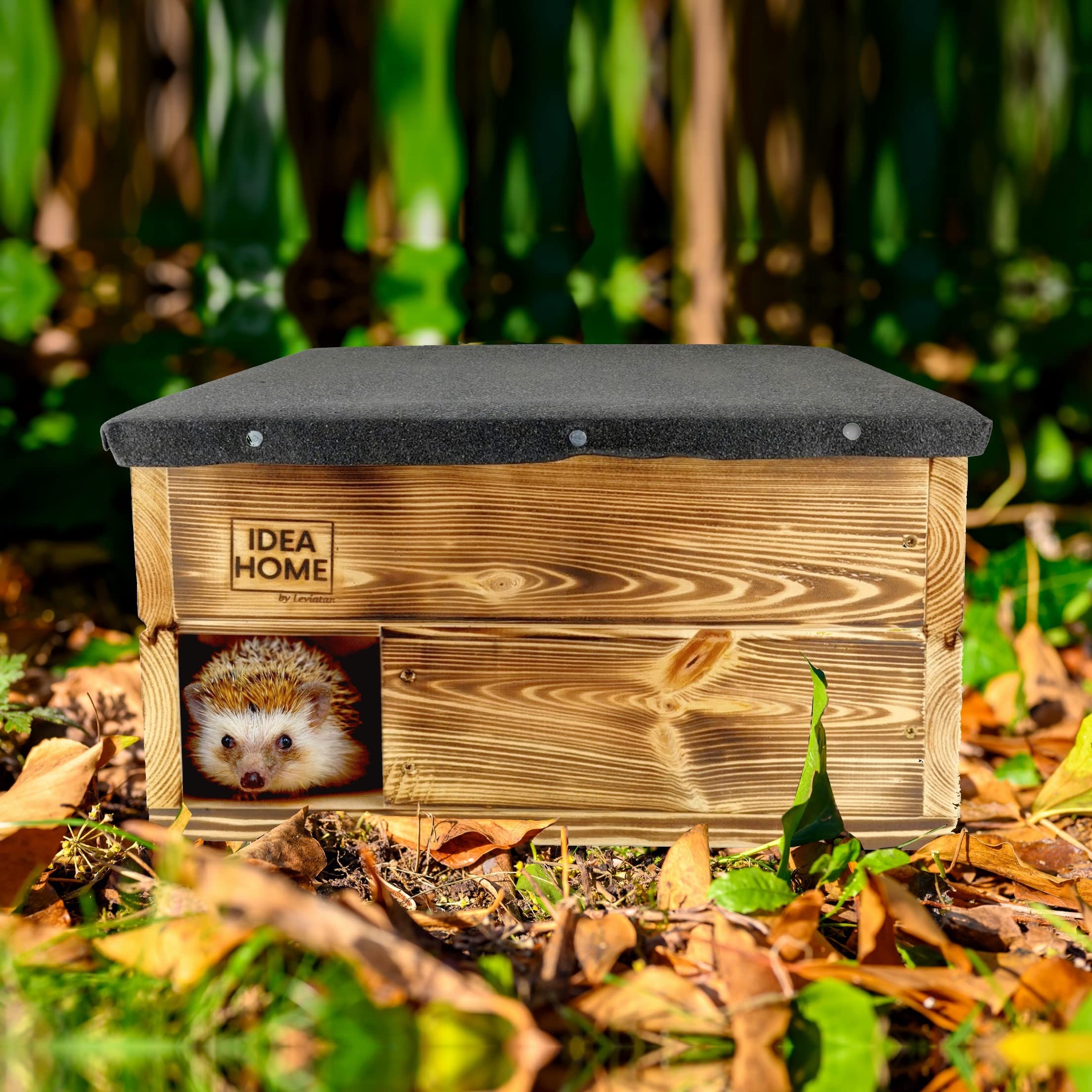 LEVIATAN - Casa para Erizos con Suelo de Madera, Casa para Todo el Año, Resistente a la Intemperie, Perfecto para el Jardín, Cartier de Invierno