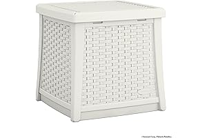 Suncast Elements (White) Wicker Coffee Table with Storage