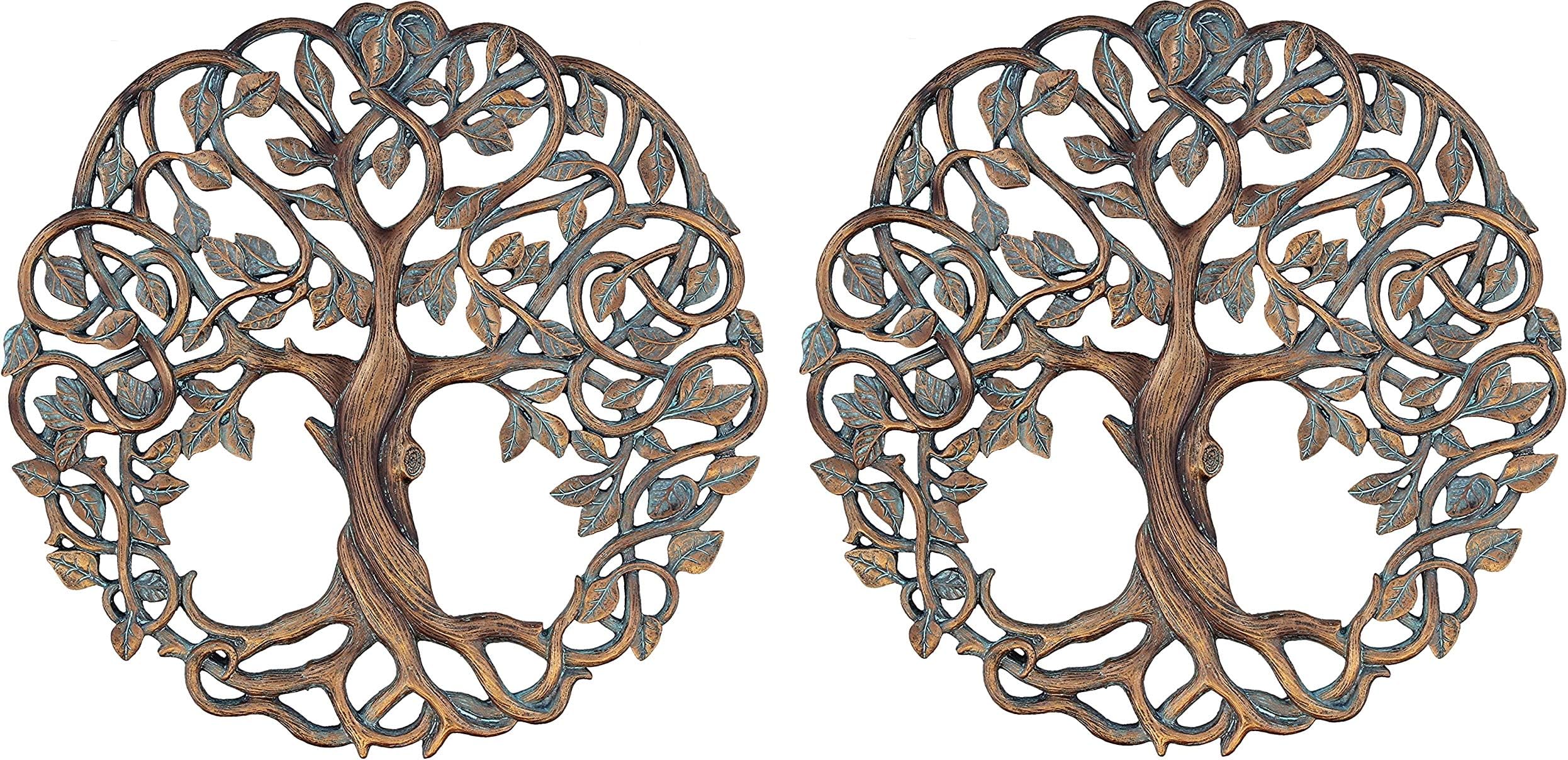 Old River Outdoors Tree of Life Wall Plaque 11 5/8 Inches Decorative Celtic Garden Art Sculpture (Pack of 2)