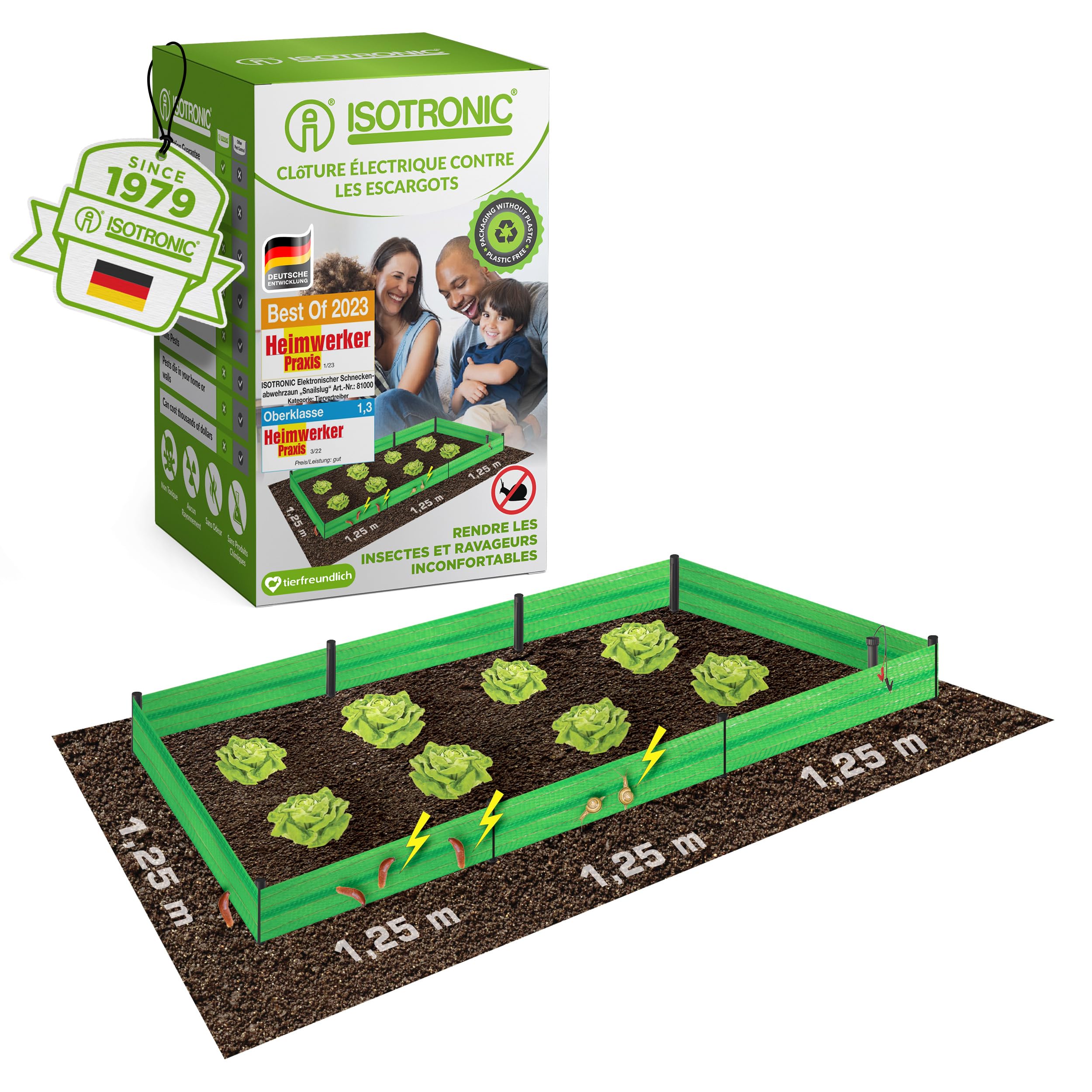ISOTRONIC Clôture électrique Anti-escargots 10 m – Protection à Piles pour massifs et potagers surélevés – Barrière Efficace sans Produits Chimiques – Respectueuse de l'environnement et des Animaux