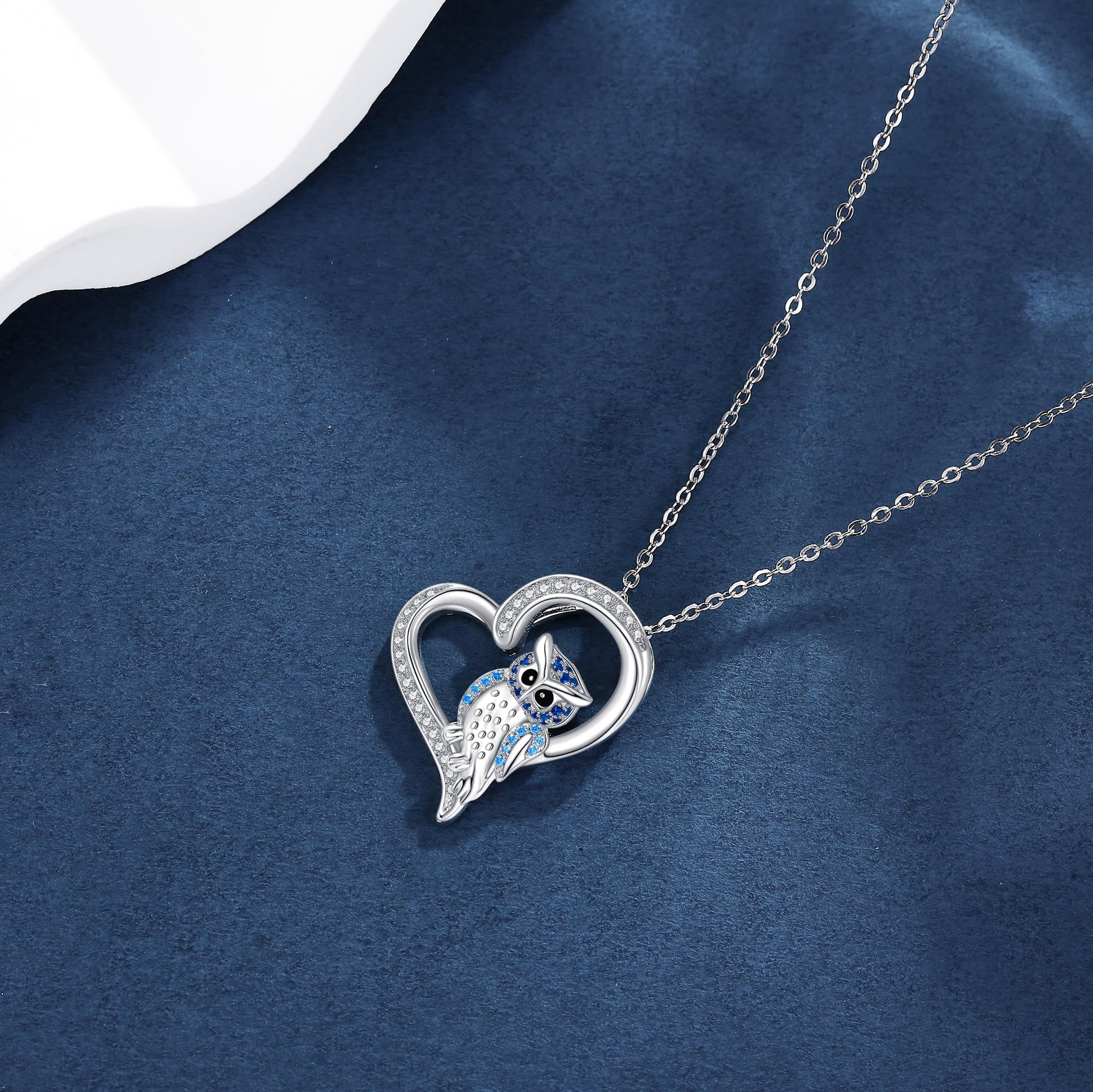 JERWLI Tier Halskette 925 Sterlingsilber niedliches Meerschweinchen/Eichhörnchen/Frosch/Pferd/Pinguin Herzanhänger Halskette Schmuck Geschenk für Frauen
