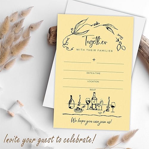 Miniatura 5 de Invitaciones de boda minimalistas, 25 bocetos temáticos de invitaciones de boda con sobres, invitaciones de estilo de relleno de doble cara para Mr