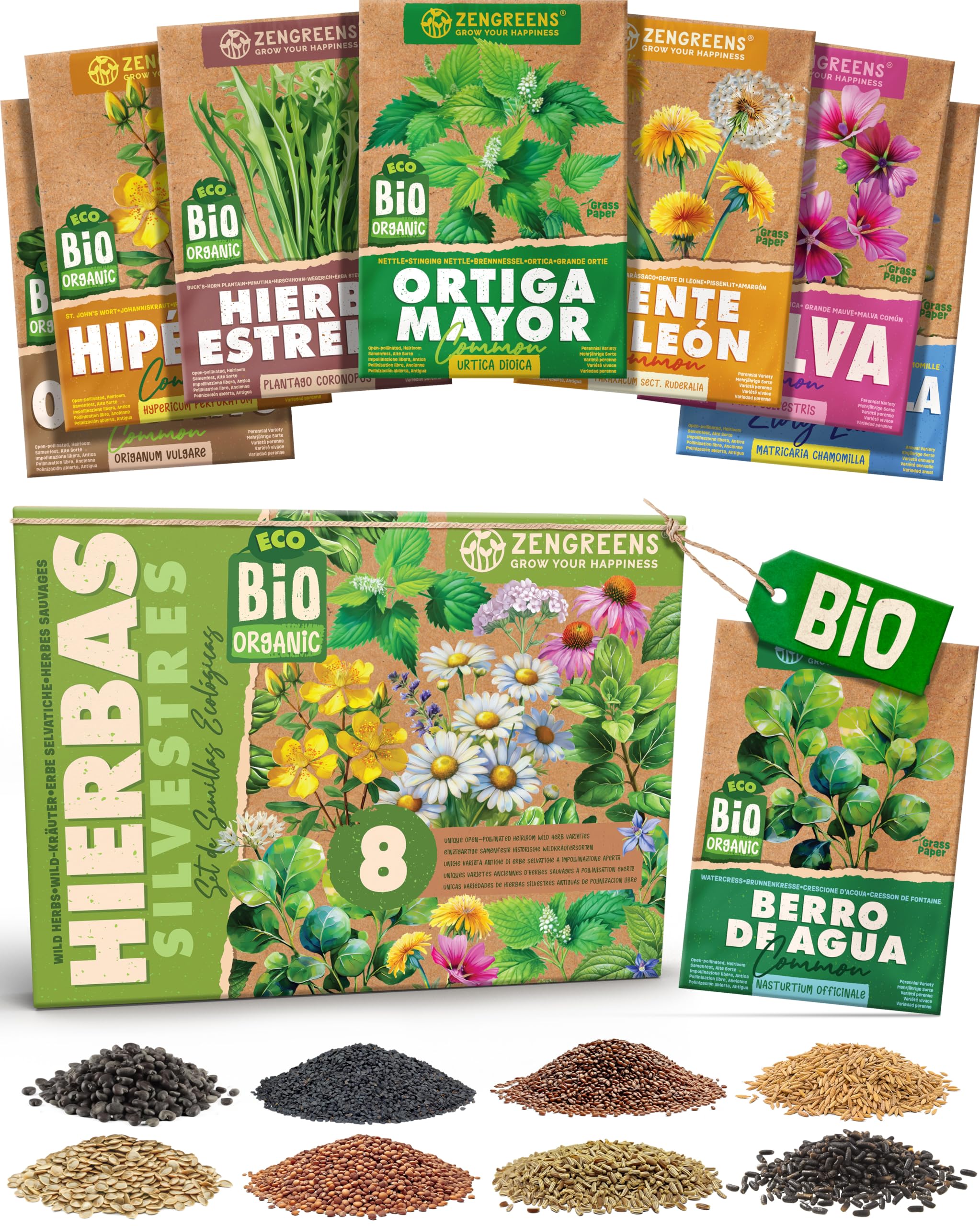 ZenGreens® - Set de semillas de hierbas medicinales y para infusiones eco - 10 variedades para cultivar fácilmente en el jardín, balcón o parterre elevado - Sementes verduras — view 41