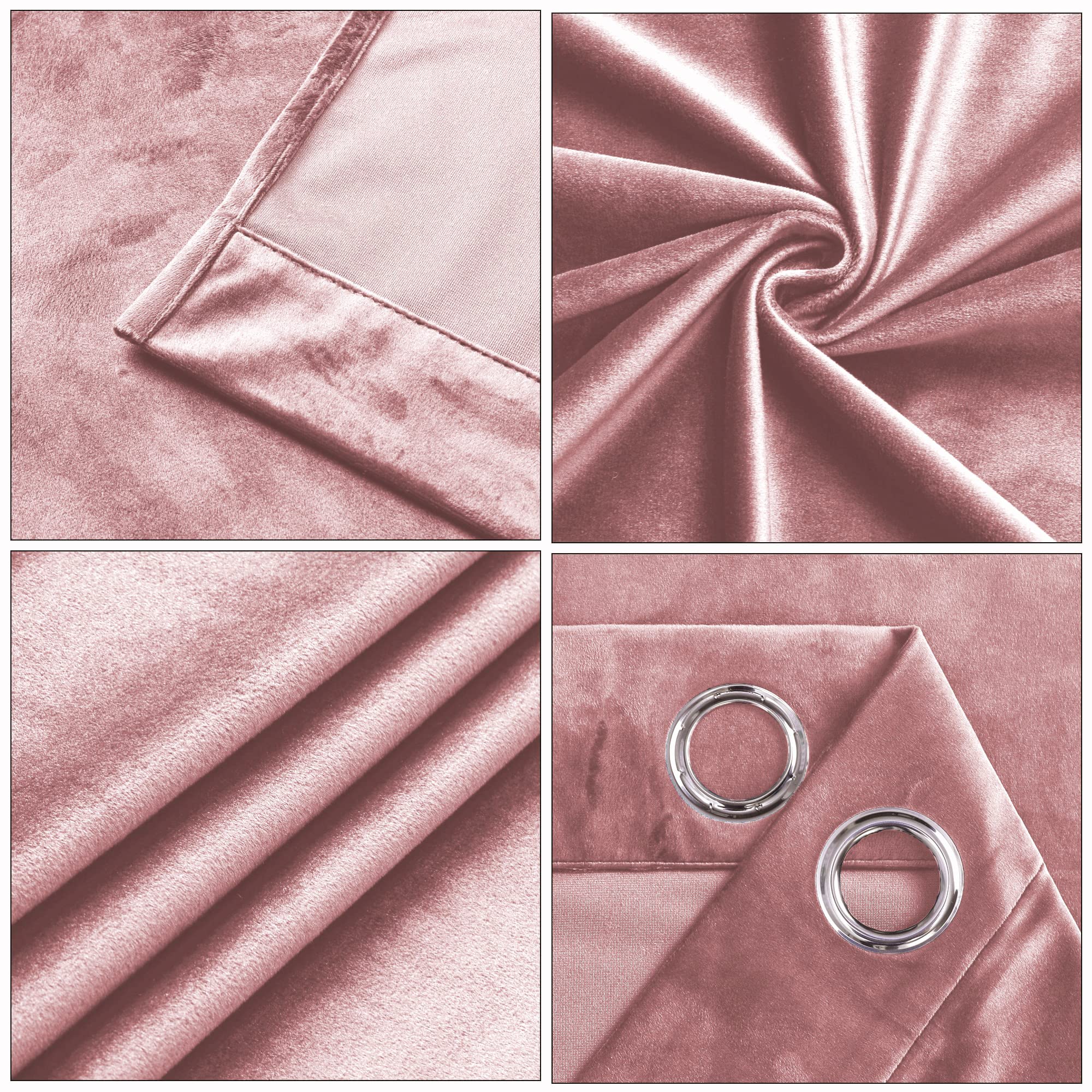 Cleanlevel Samtvorhang (2er Set) 140x245 cm – Vorhänge Blickdicht mit Ösen – Hochwertige blickdichte Vorhänge mit Hitzeschutz & Kälteschutz