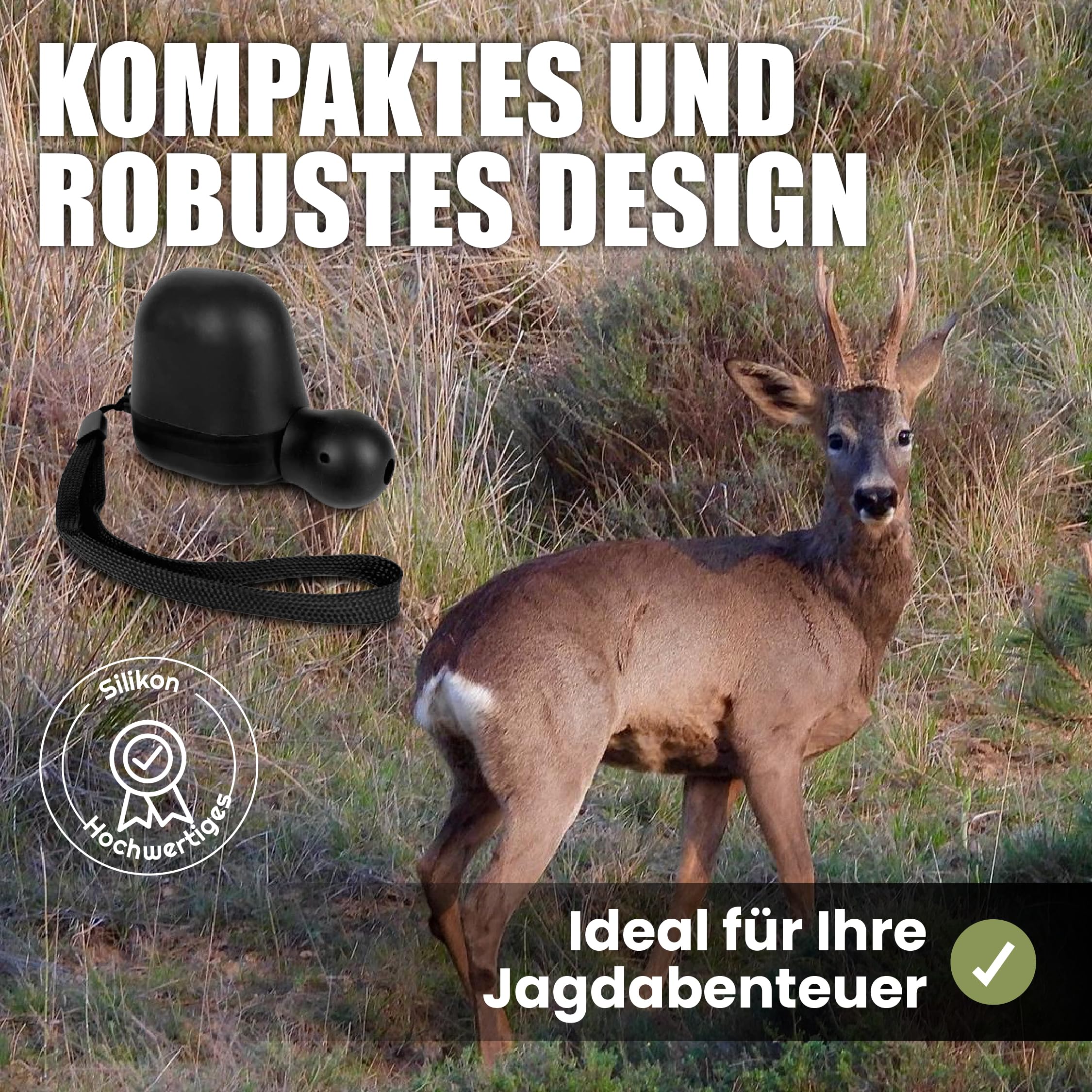 Buttolo Rehblatter Original Lockinstrument für Rehwild mit Anleitung und Kordel