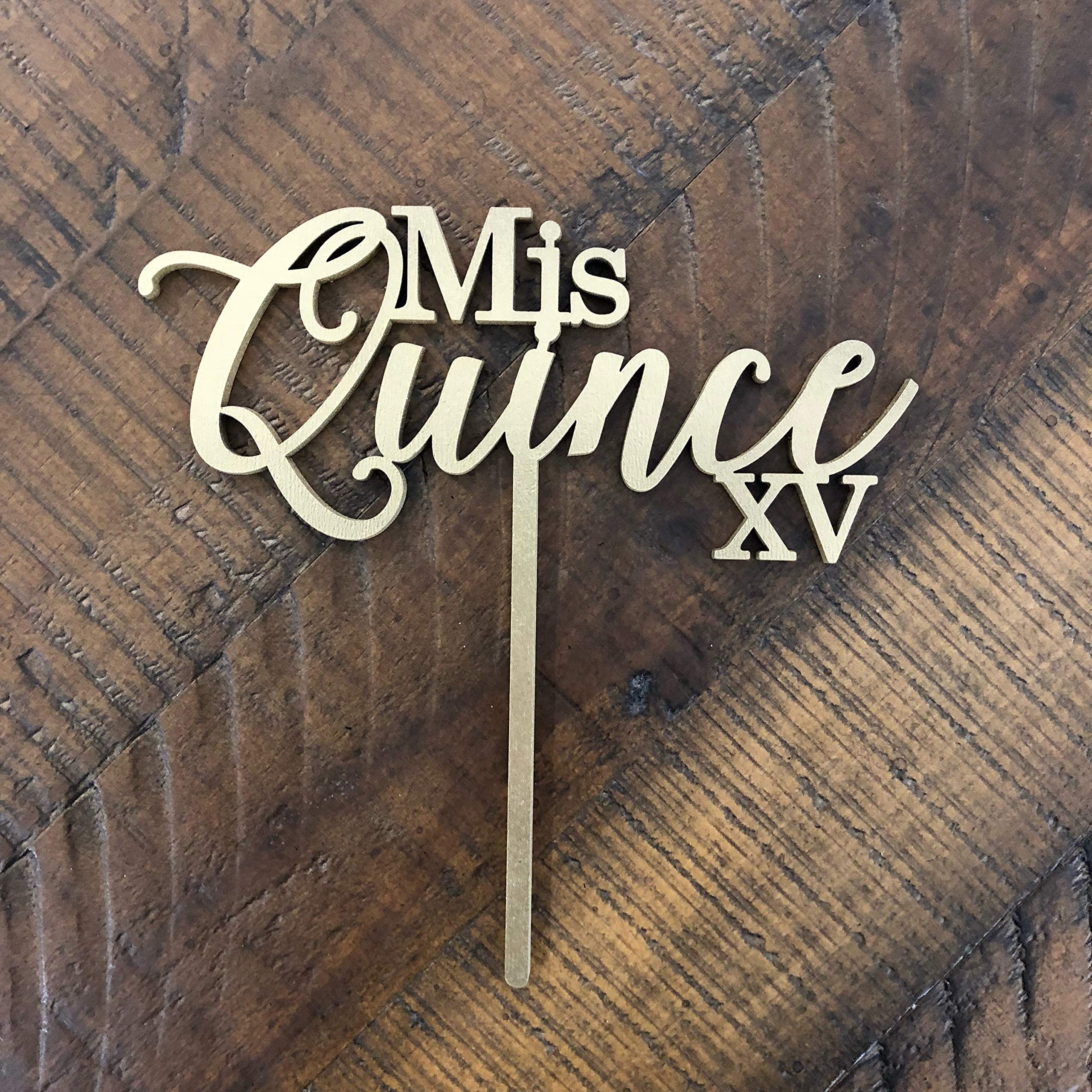 Buy Mis Quince XV Cake Topper, 7" inches Wide, Quinceanera Cake Topper