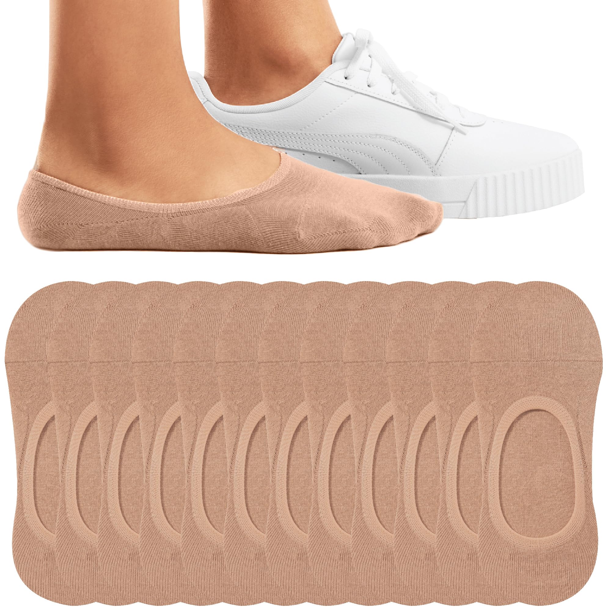 Eedor No Show Socks Womens Invisible Liner, Non Slip & Low Cut, Casual & Formal Wear, Soft & Stretchable