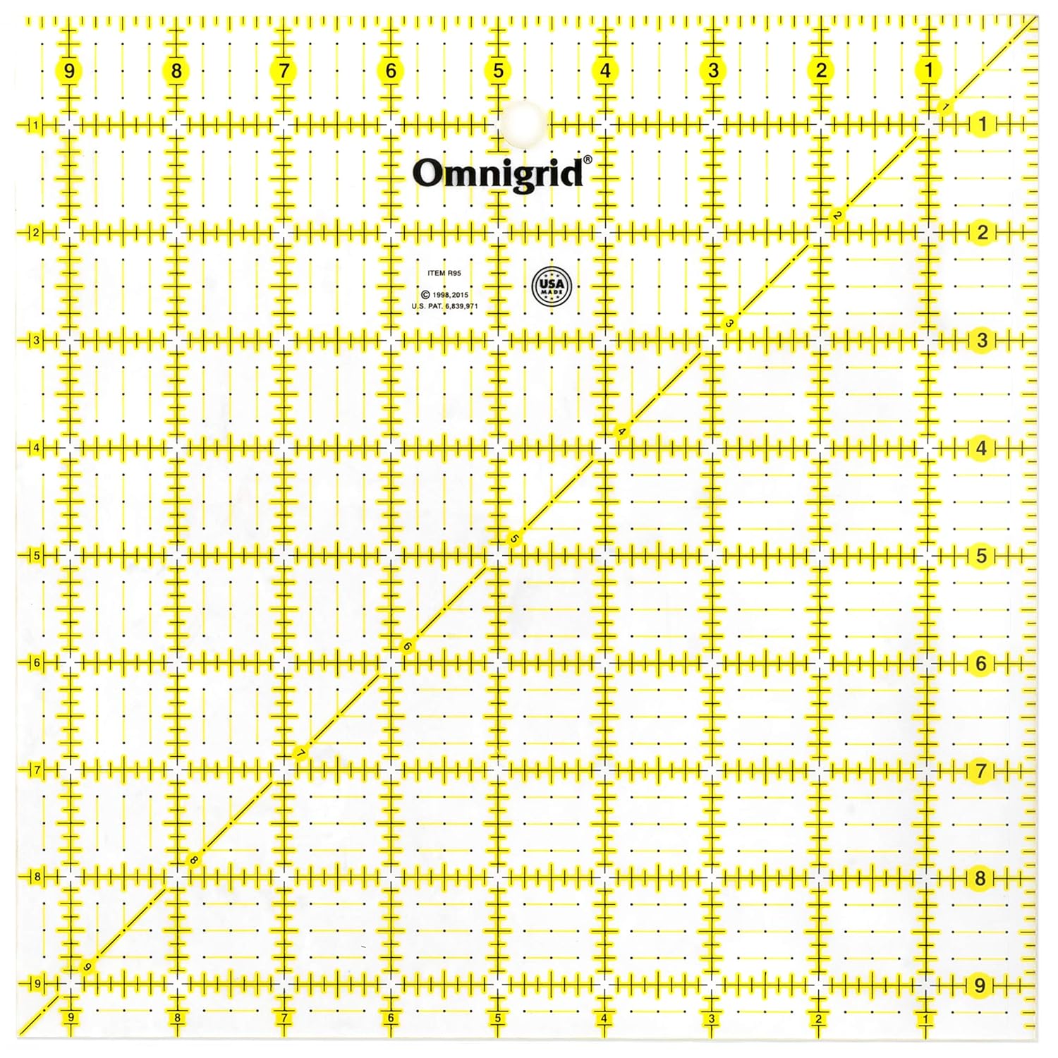 Omnigrid 15" x 15" Square Quilting and Sewing Ruler