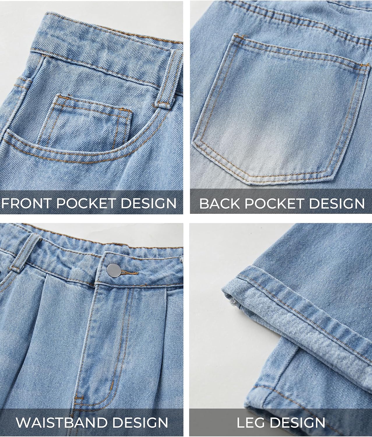 EMMIOL Baggy Jeans Men Wide Leg,Y2k Hip Hop Skater Denim Cargo Pants Vintage Loose Fit,Relaxed Long Trousers Streetwear