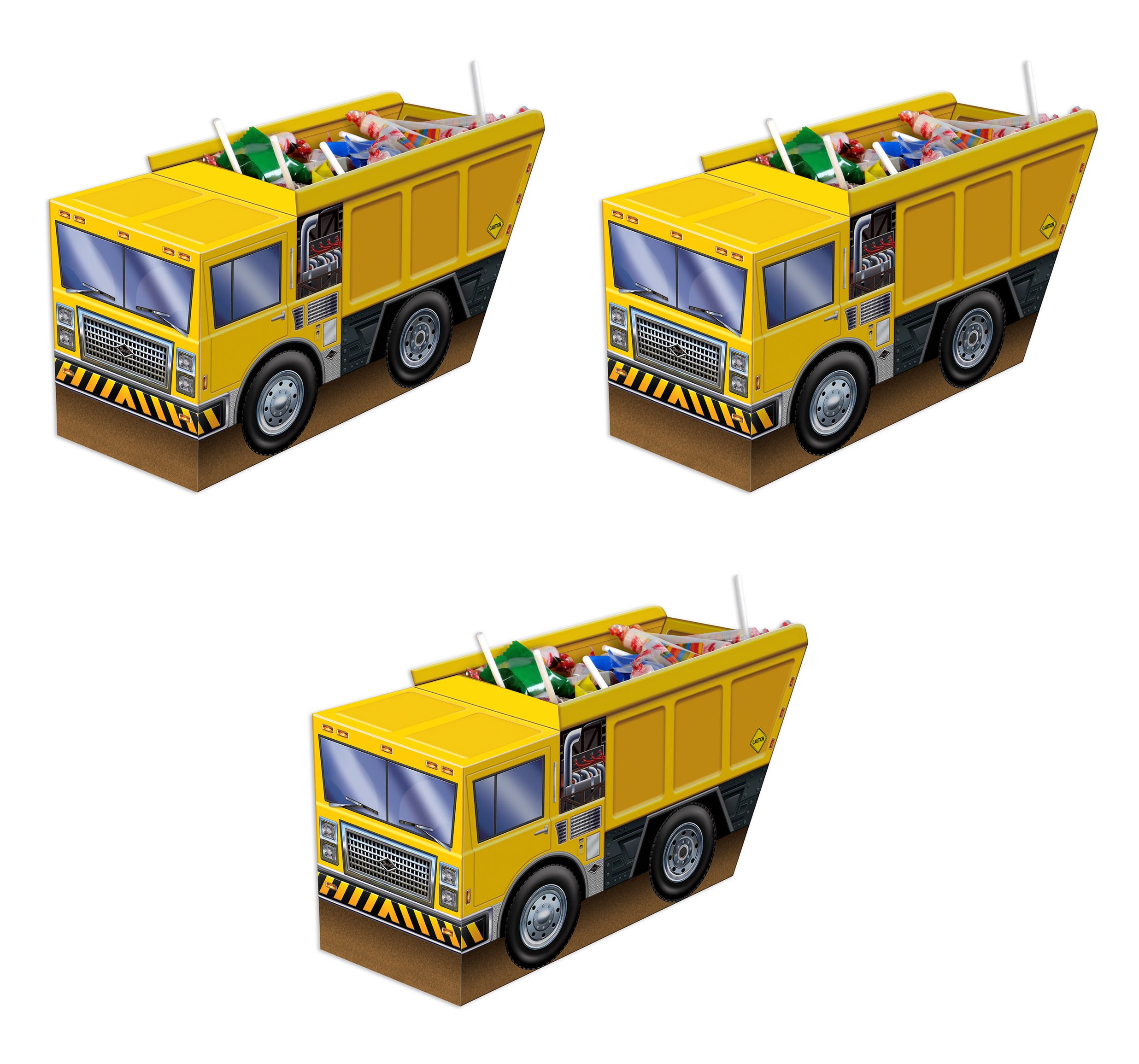 Beistle 59975 Dump Truck Centerpieces, Paper, Multicolored