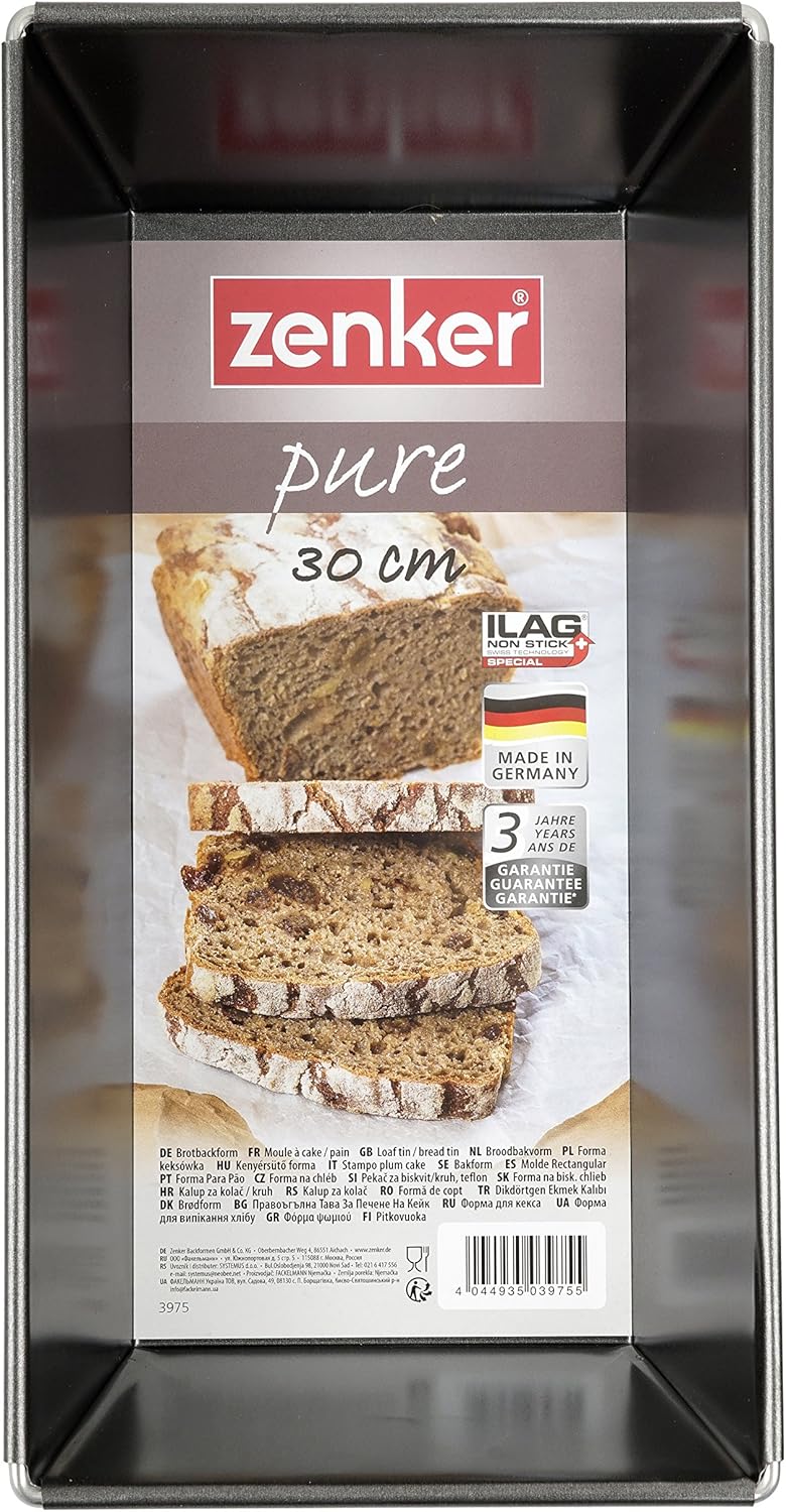 Zenker Loaf Tin Made of Pure, Women's Loaf Tin 30 cm Non Stick Baking Mould (Colour: Black, Qty: 1