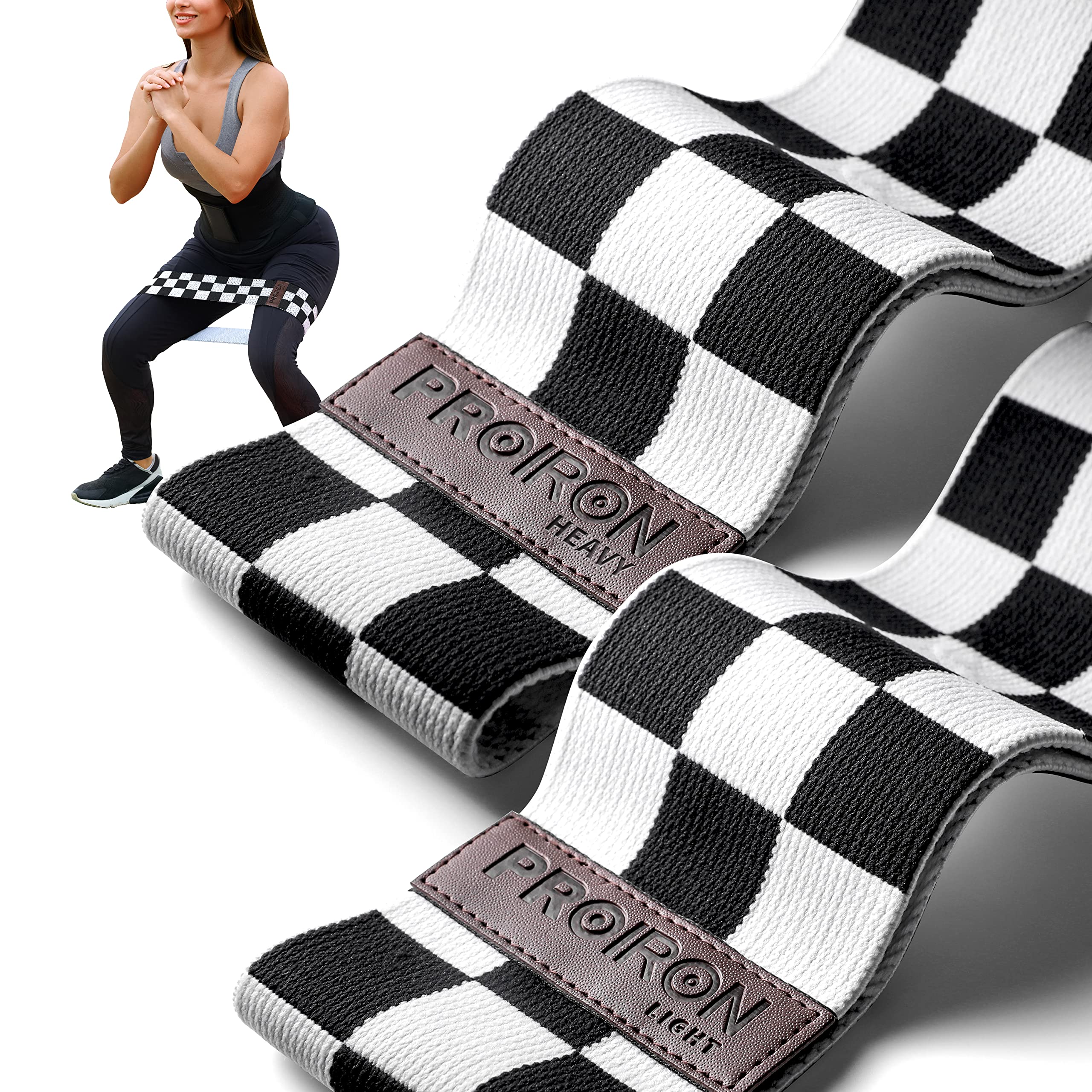 PROIRON Resistance Bands for Legs and Butt, Fashion Non Slip Booty Bands Wide Nylon Fabric Resistance Bands Set with Training Manual for Women Squat Glute Hip Training(Single or Set)