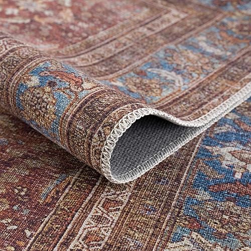 Miniatura 6 de Georgia Collection Bian - Tapete de cocina lavable a máquina, estilo floral oriental persa, tapete largo envejecido, para pasillo, entrada, color